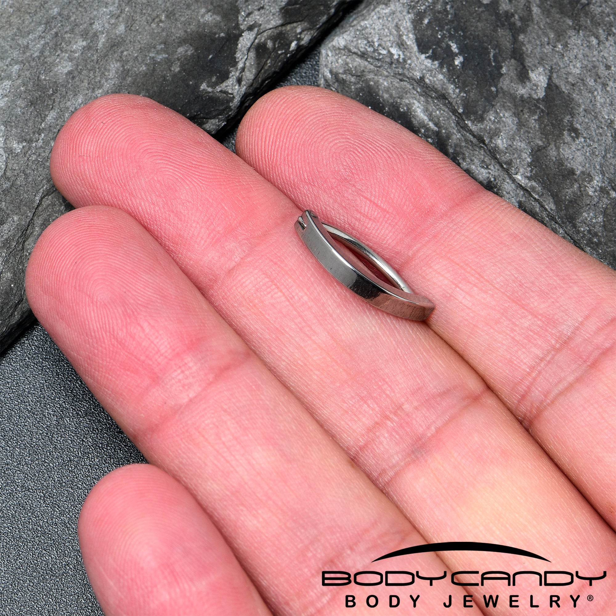 14G 9/16 316L Surgical Steel Smooth Style Hinged Hoop Belly Ring