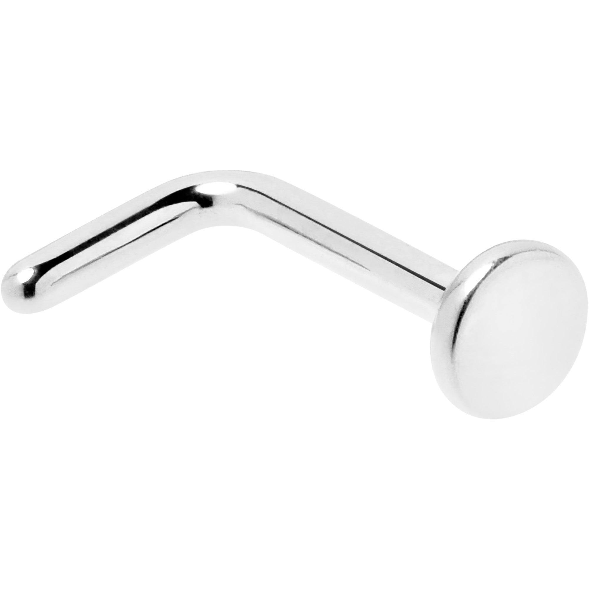 18G 1/4 ASTM F-136 Implant Grade Titanium 3mm Disc End L Shape Nose Ring