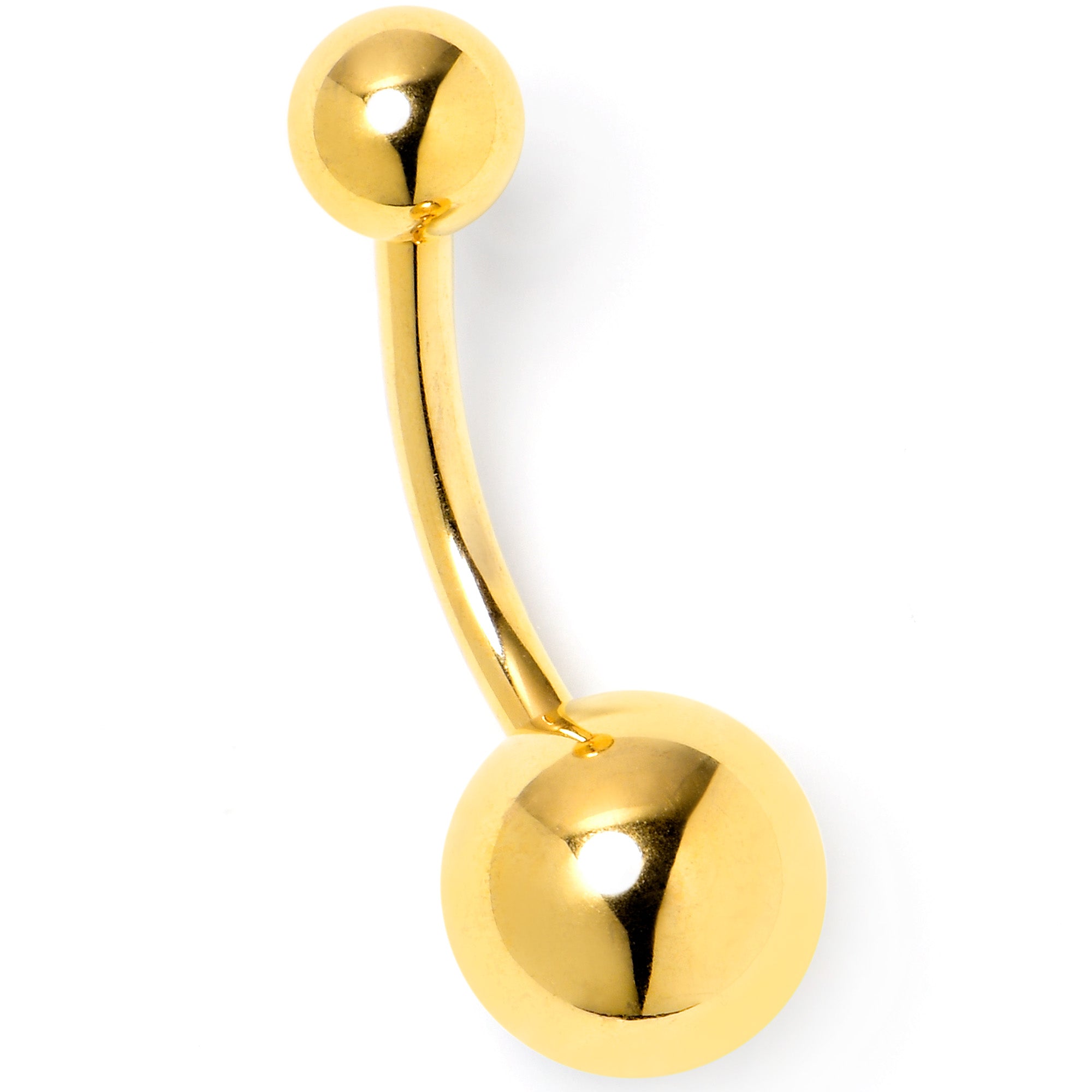 Gold Tone ASTM F-136 Implant Grade Titanium Internally Threaded Belly Ring