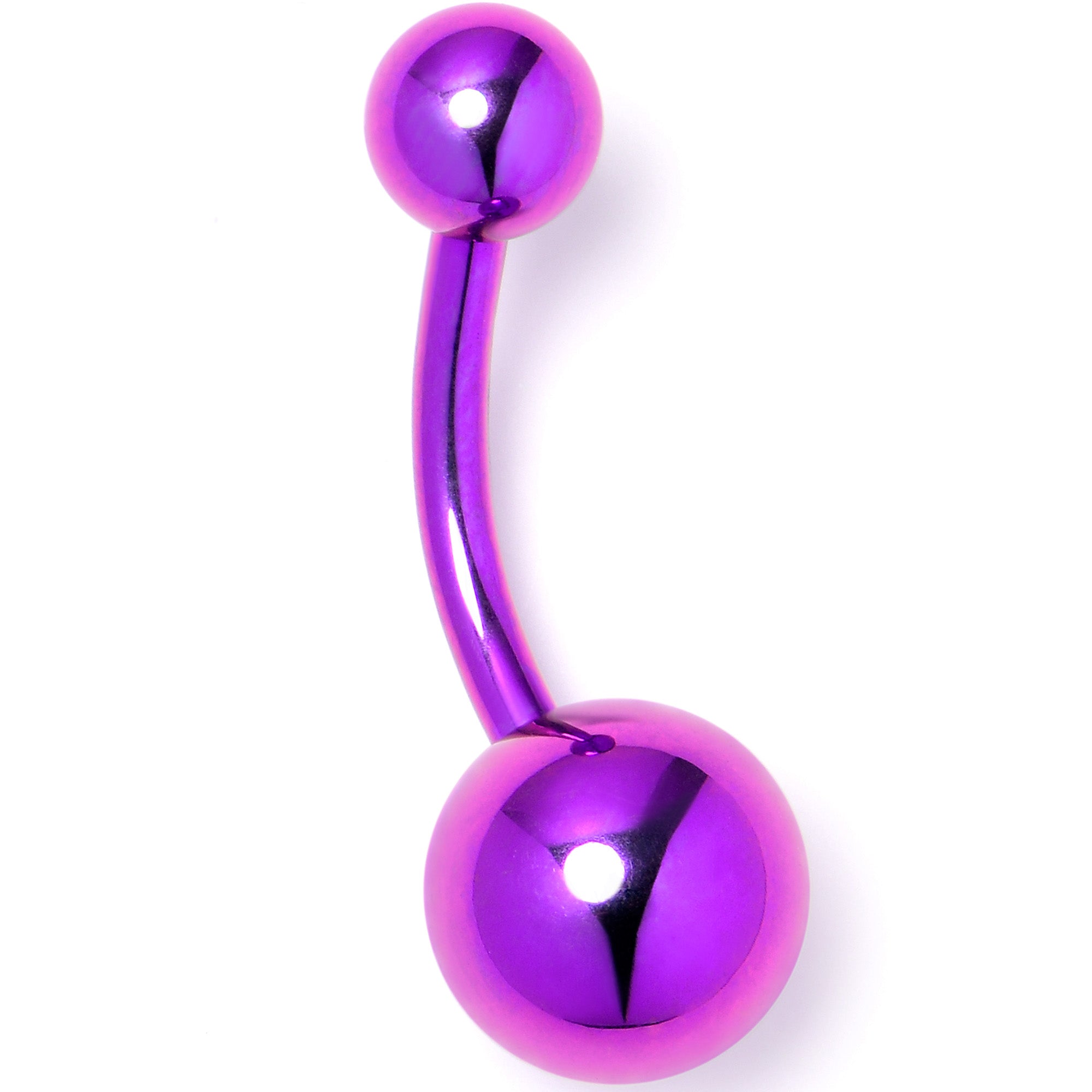 Purple ASTM F-136 Implant Grade Titanium Internally Threaded Belly Ring