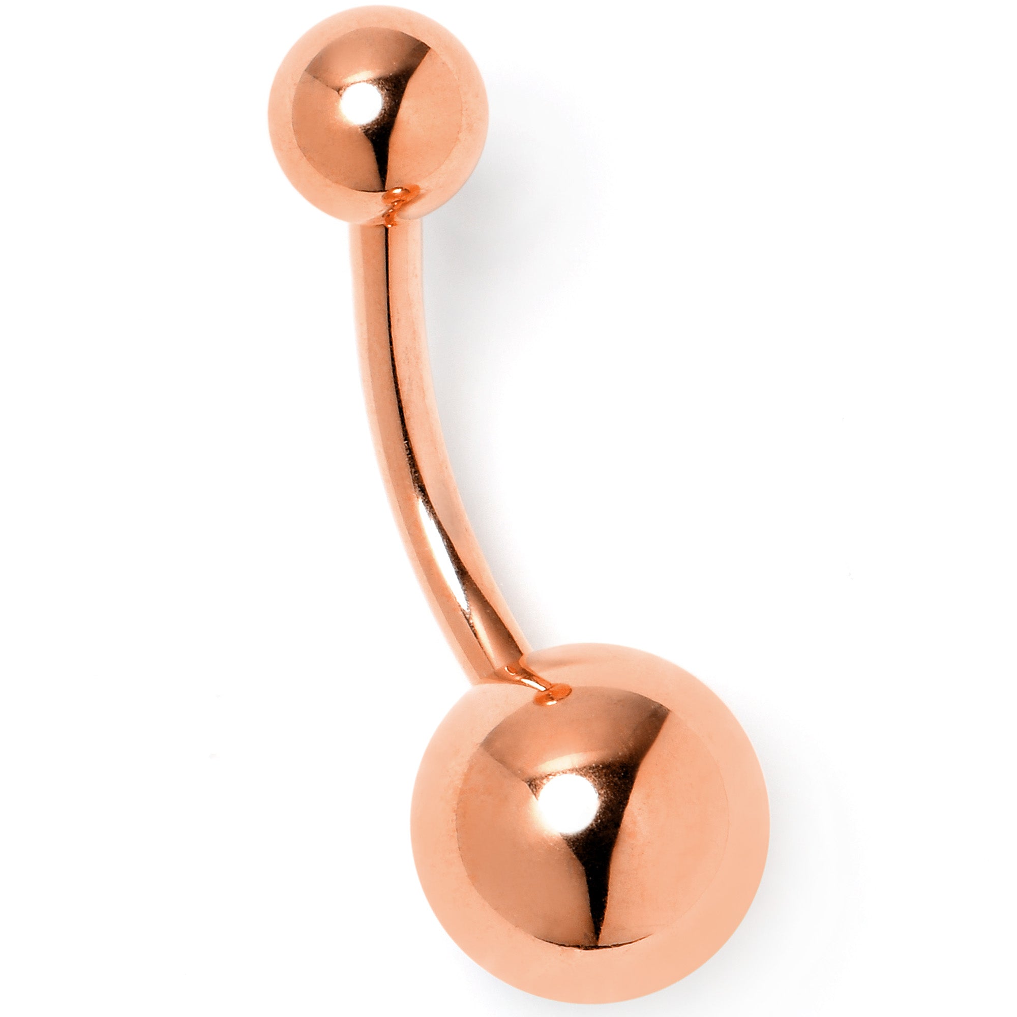 Rose Gold Tone ASTM F-136 Implant Grade Titanium Internally Threaded Belly Ring