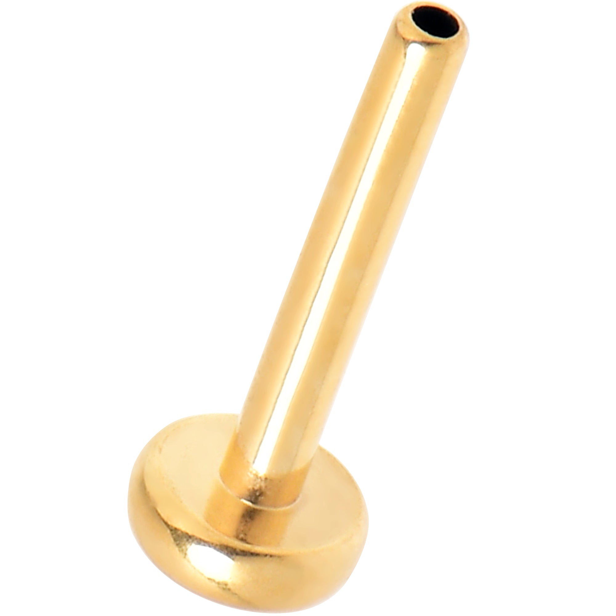20 Gauge 1/4 Gold Tone ASTM F-136 Implant Grade Titanium Threadless Post Only Labret