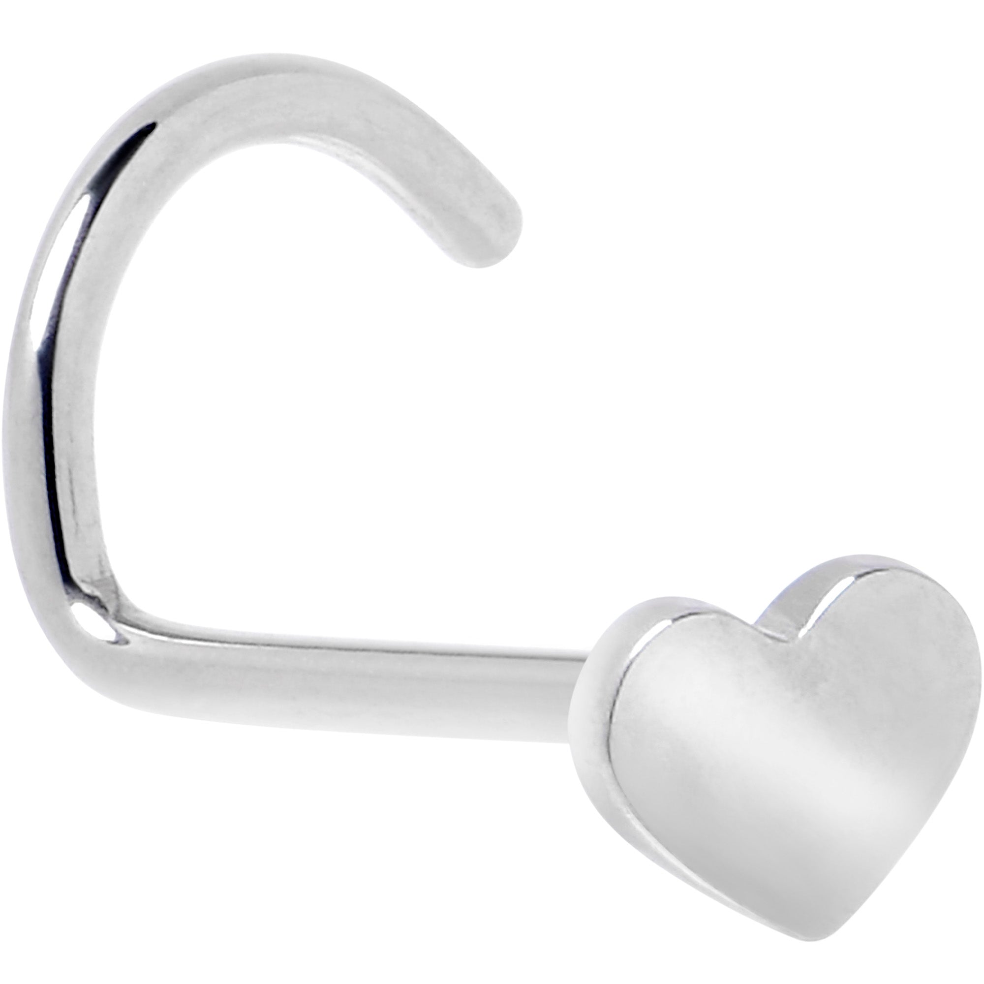 20G 1/4 ASTM F-136 Implant Grade Titanium Heart Threadless Left Side Nose Screw