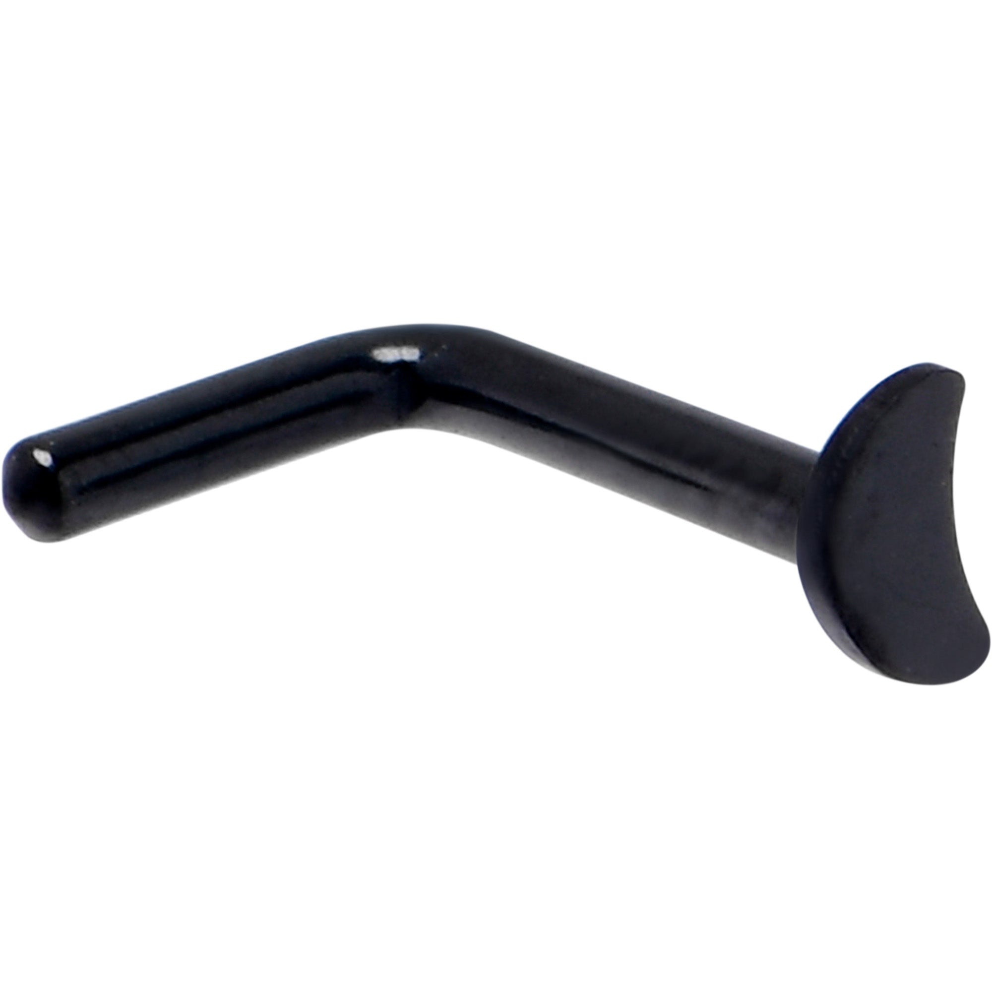 18G 1/4 Black ASTM F-136 Implant Grade Titanium Moon End L Shape Nose Ring