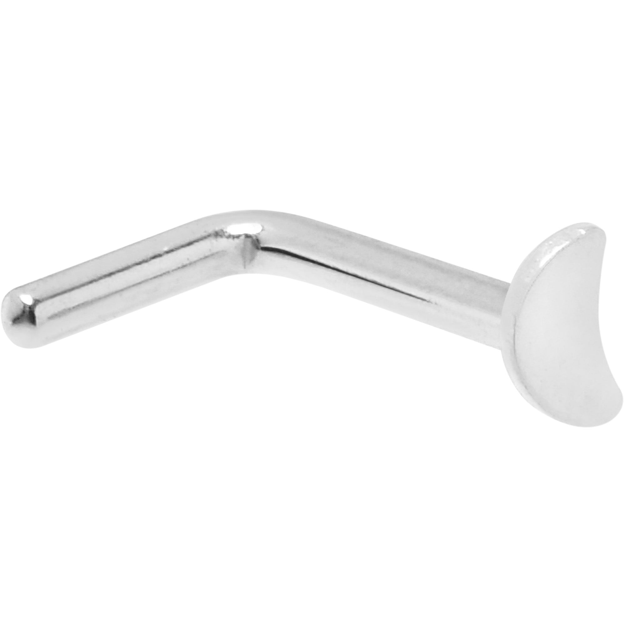 18G 1/4 ASTM F-136 Implant Grade Titanium Moon End L Shape Nose Ring