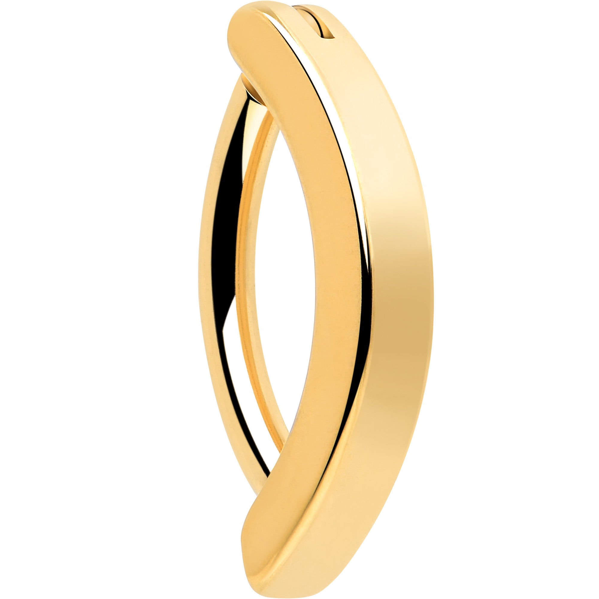 14G 3/8 Gold Tone ASTM F-136 Implant Grade Titanium Hinged Hoop Belly Ring