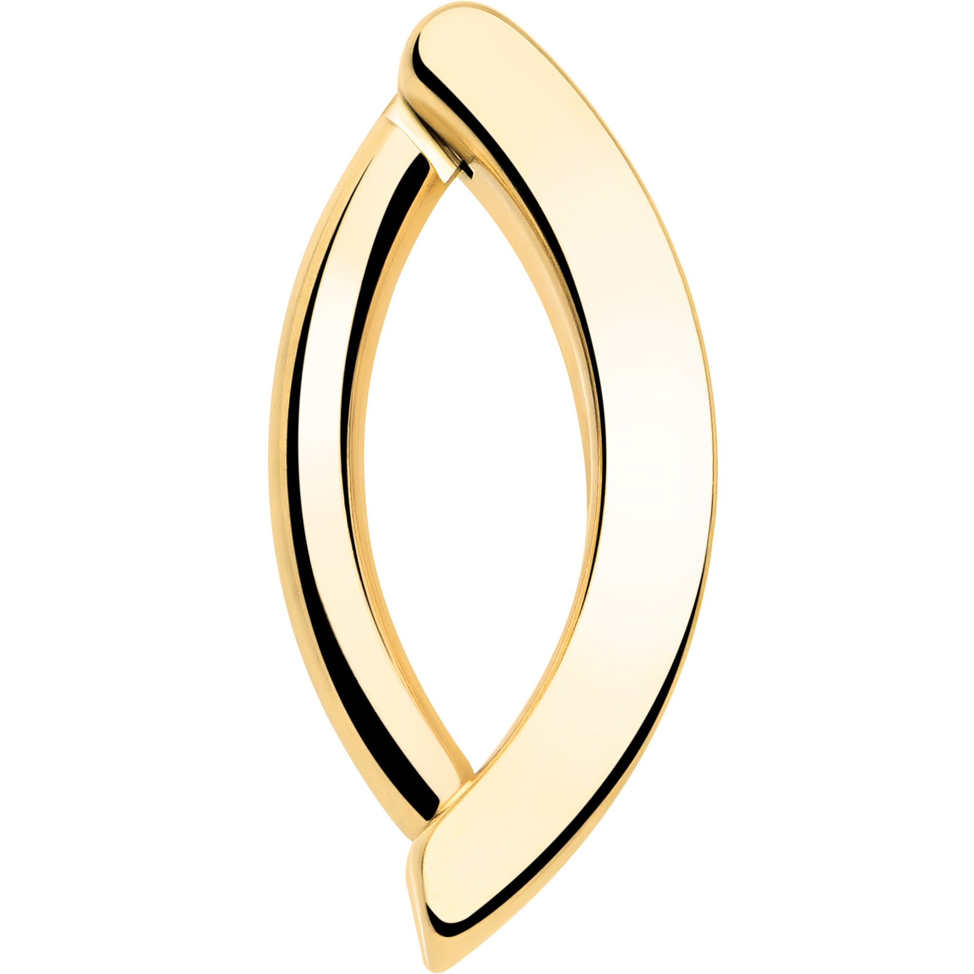 14G 3/8 Gold Tone ASTM F-136 Implant Grade Titanium Hinged Hoop Belly Ring