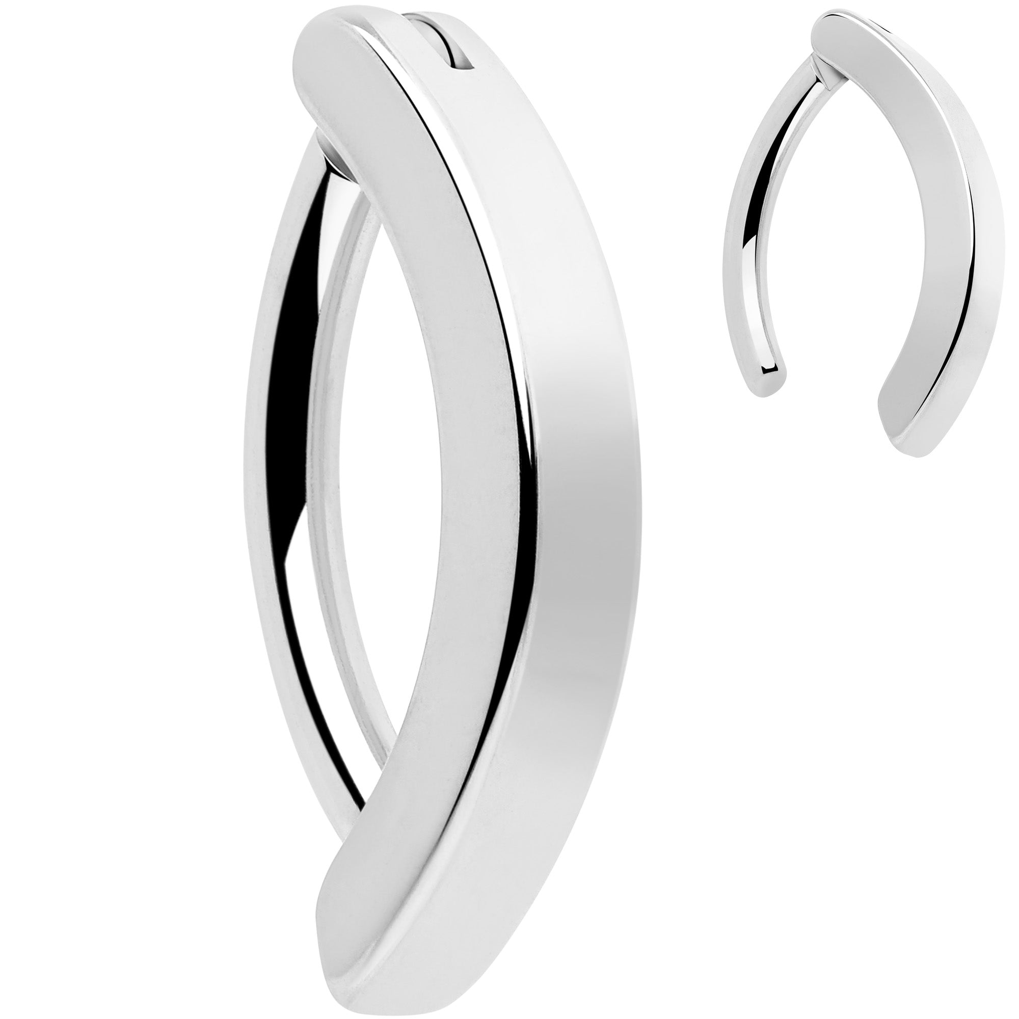14G 3/8 ASTM F-136 Implant Grade Titanium Hinged Hoop Belly Ring
