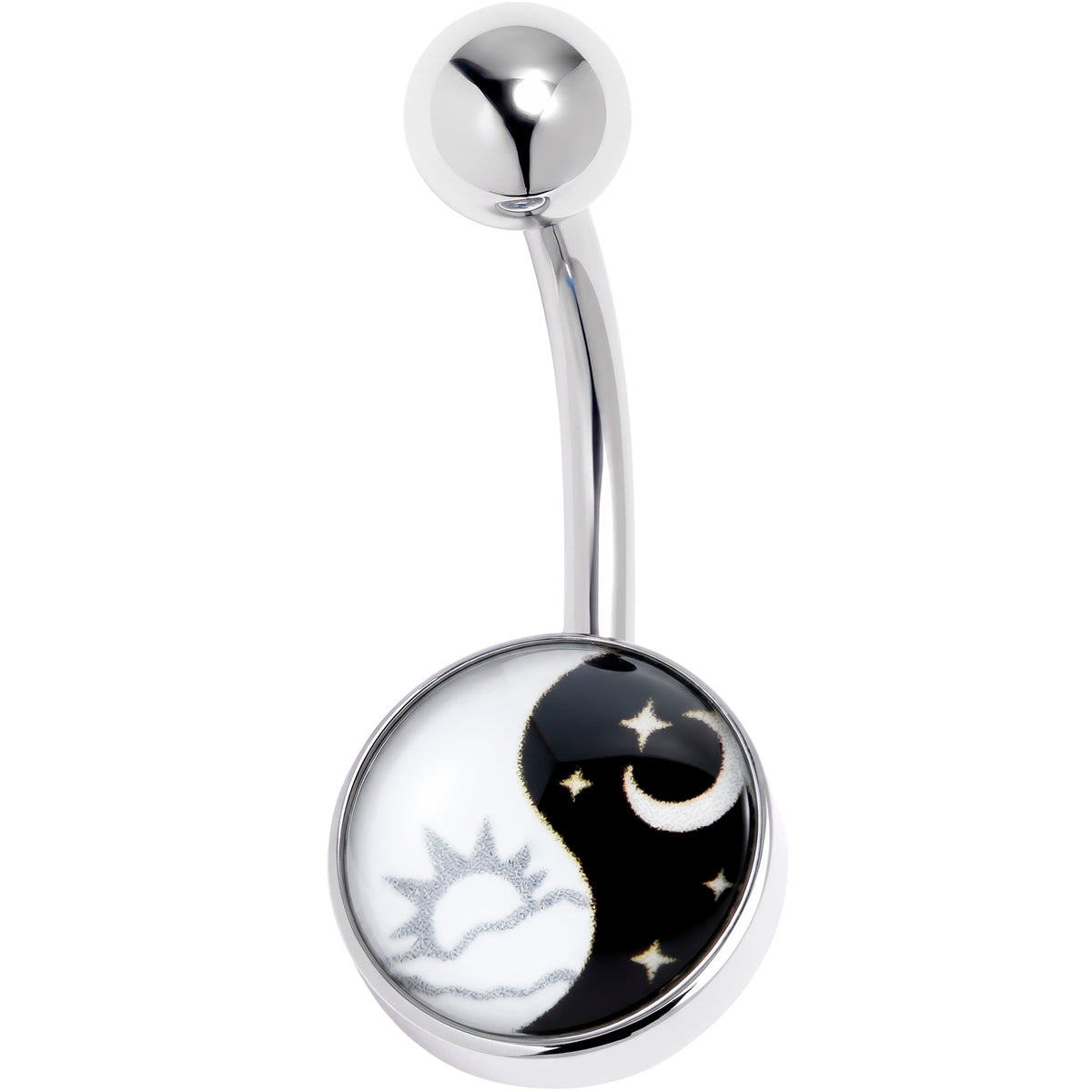 Night And Day Yin Yang Belly Ring