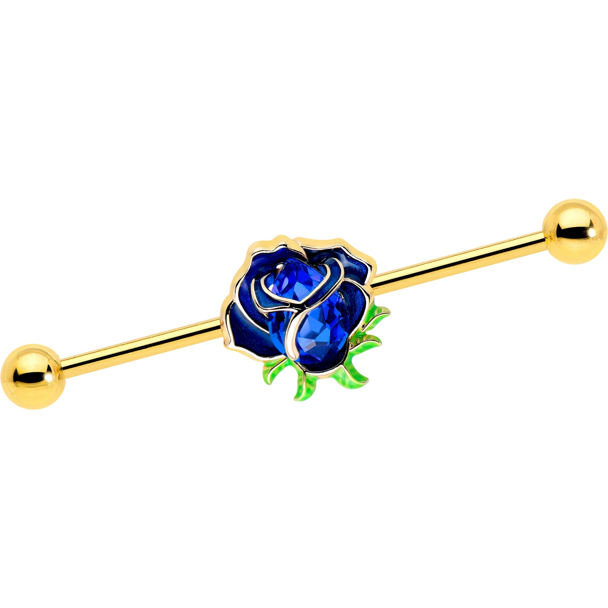 14 Gauge Blue Gem Industrial Barbell