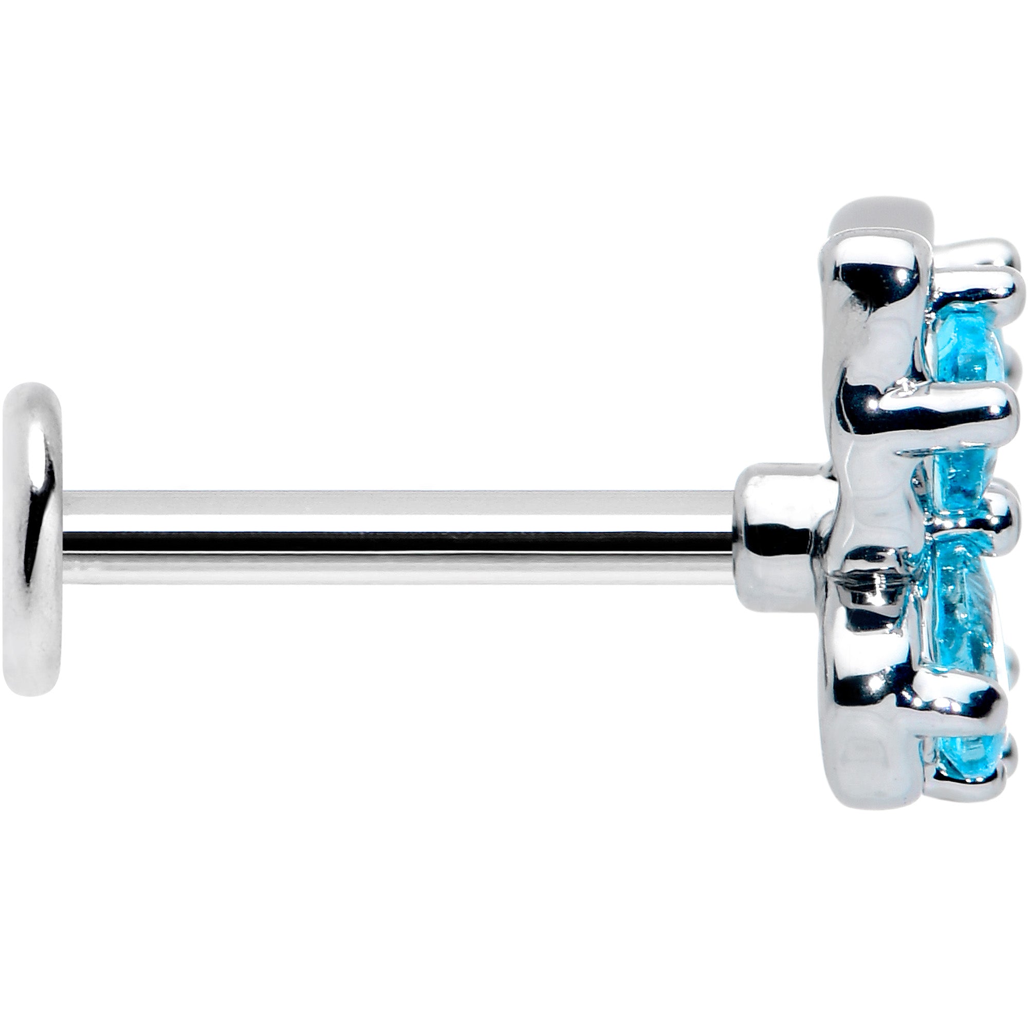 16G 5/16 Blue Gem Baroque Butterfly Internally Threaded Labret