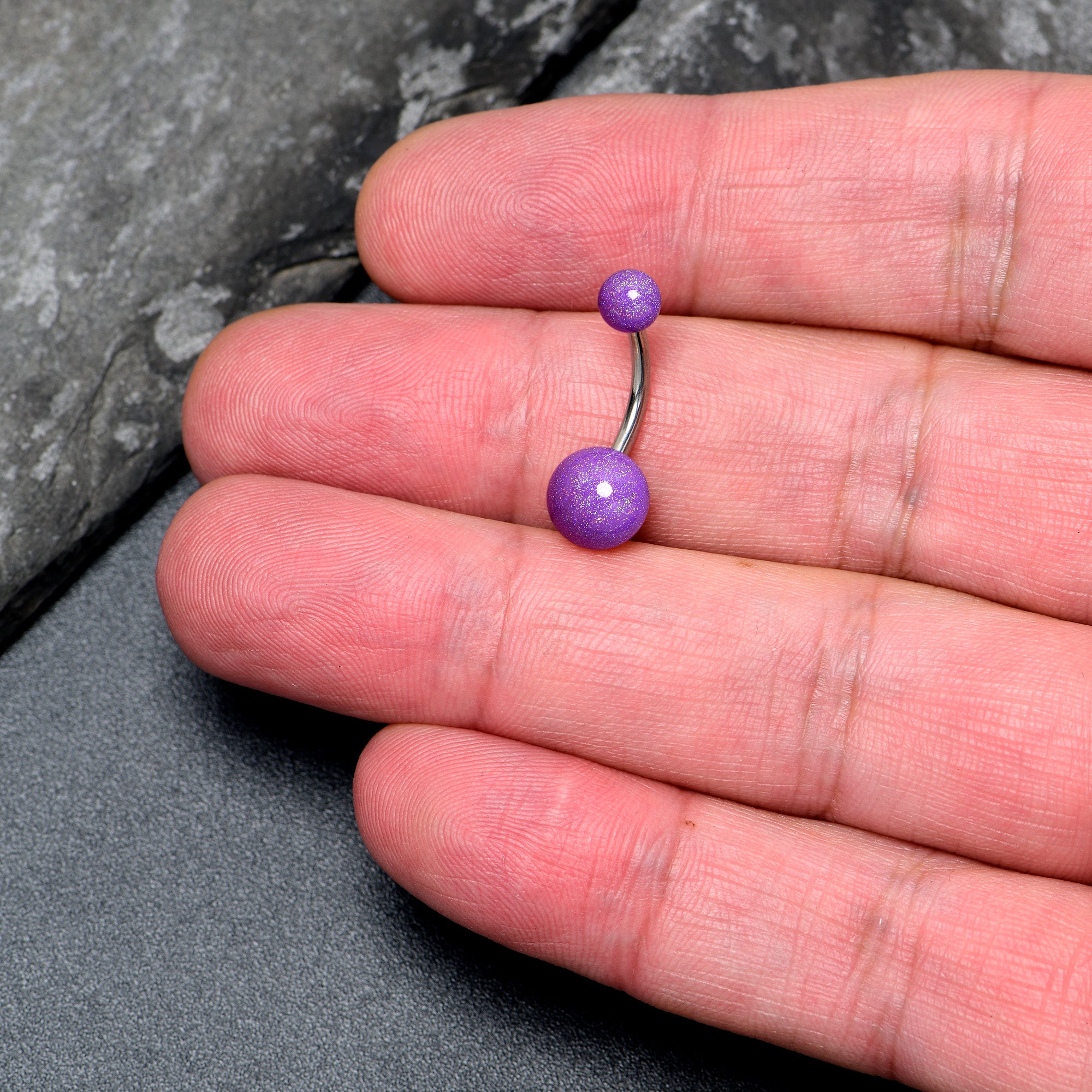 Pastel Shimmer Purple Ends Belly Ring