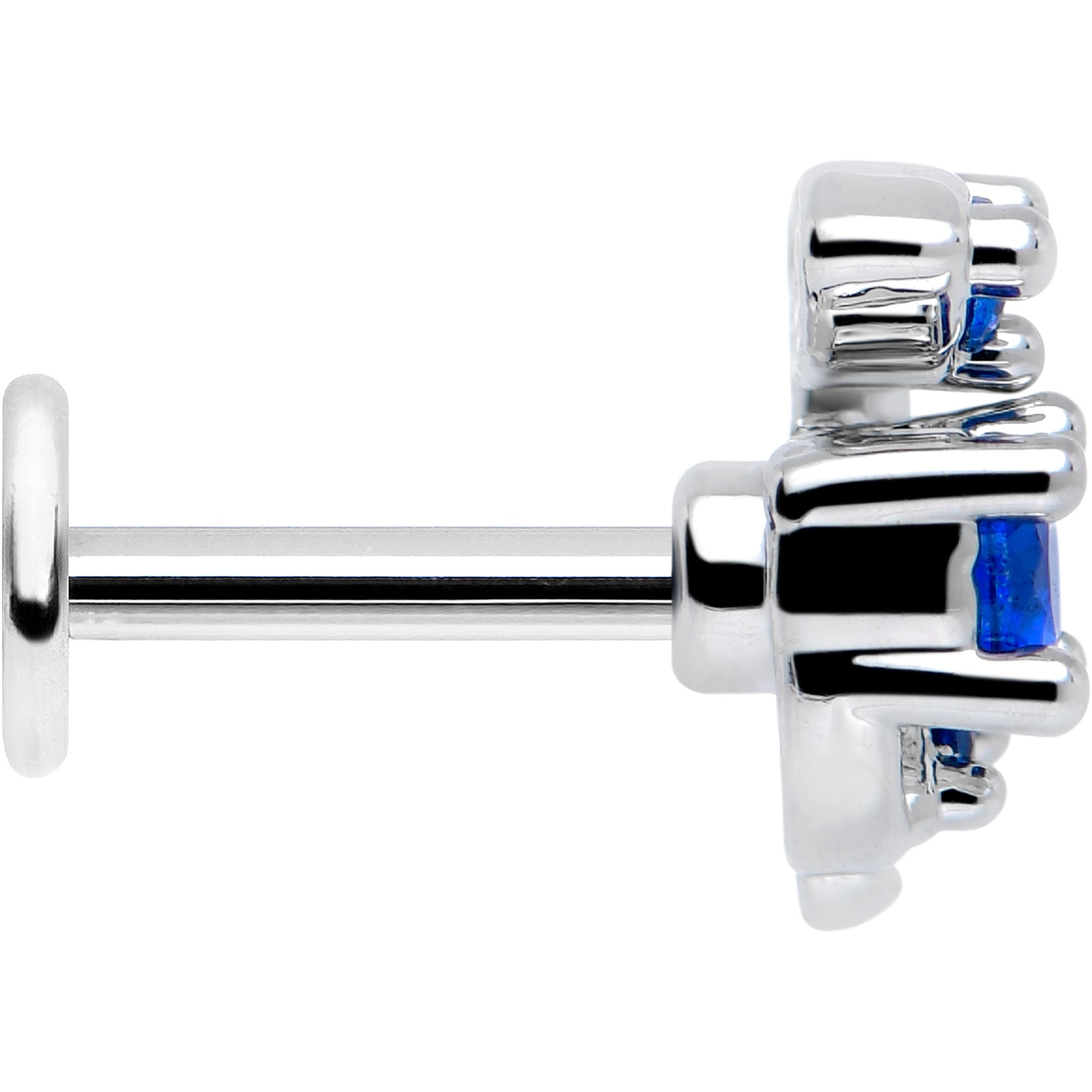 Blue Gem 16 Gauge Twining Vine Flatback Stud