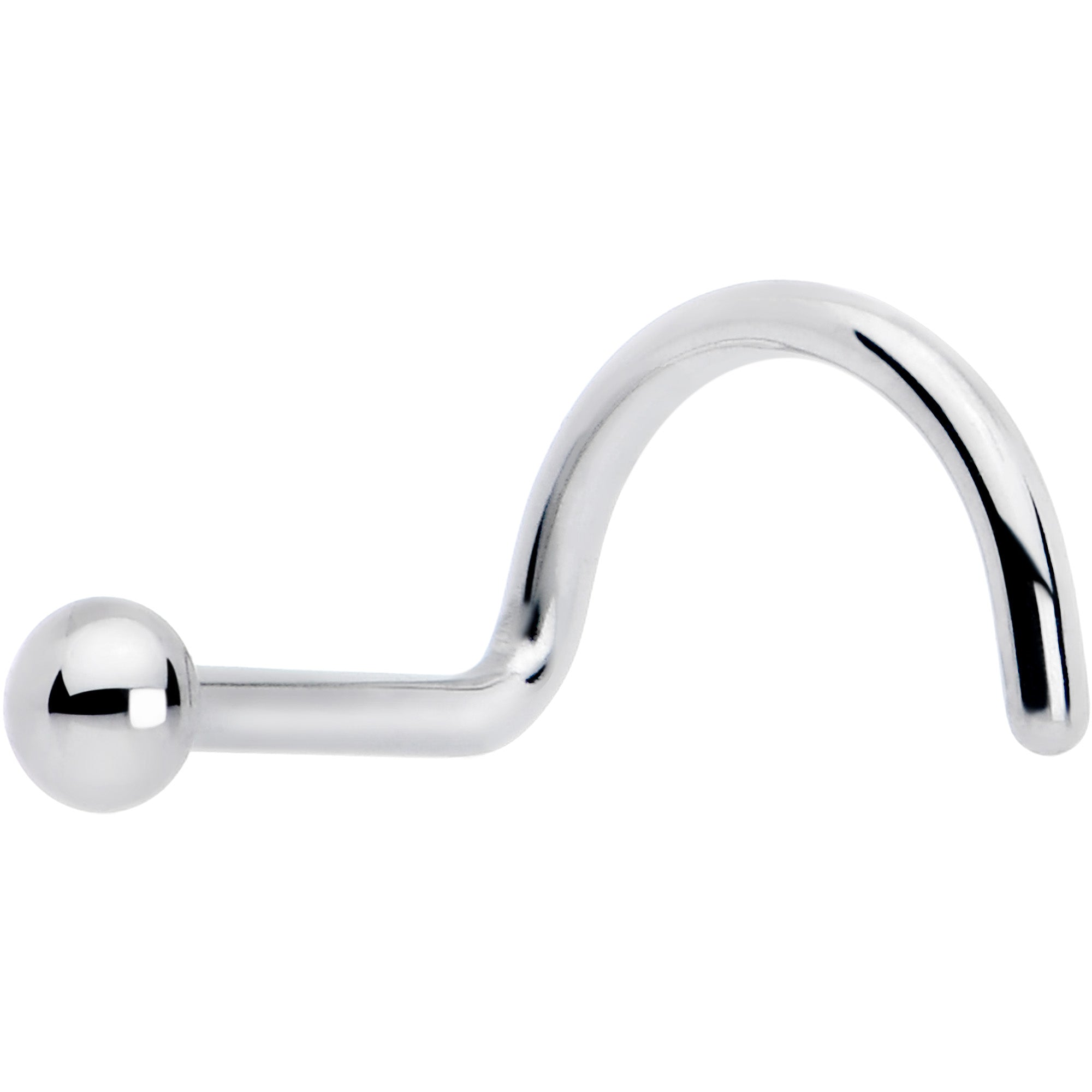 20G 1/4 ASTM F-136 Titanium Left Side Ball End Nose Screw