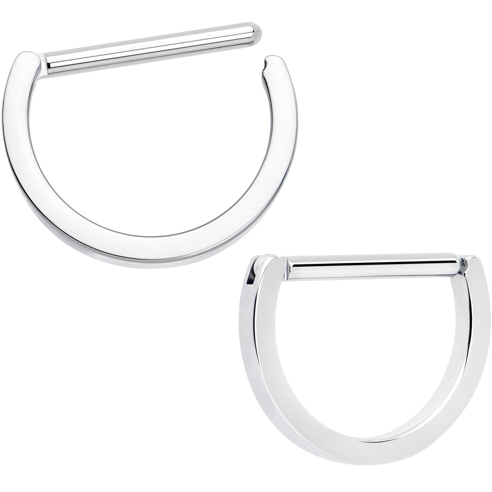 14 Gauge 13mm DShaped Nipple Clicker Set ? Implant Grade Titanium