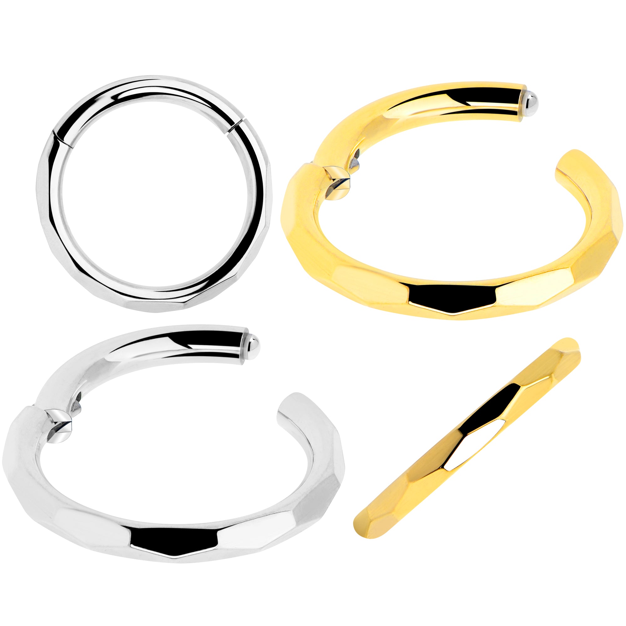 Implant Grade Titanium Hinged Segment Ring - 16G Seamless Elegance