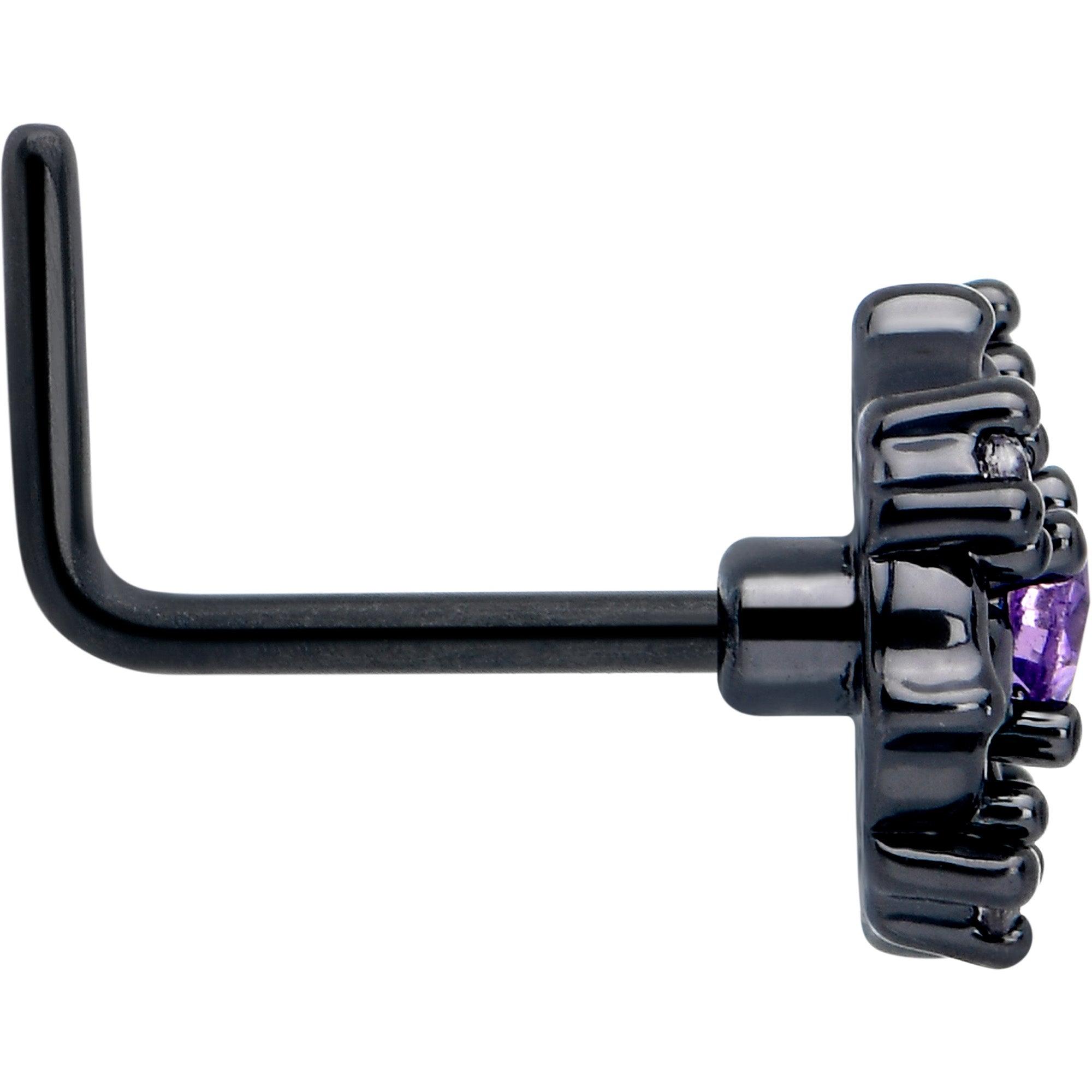 7mm purple cubic zirconia gem nose ring