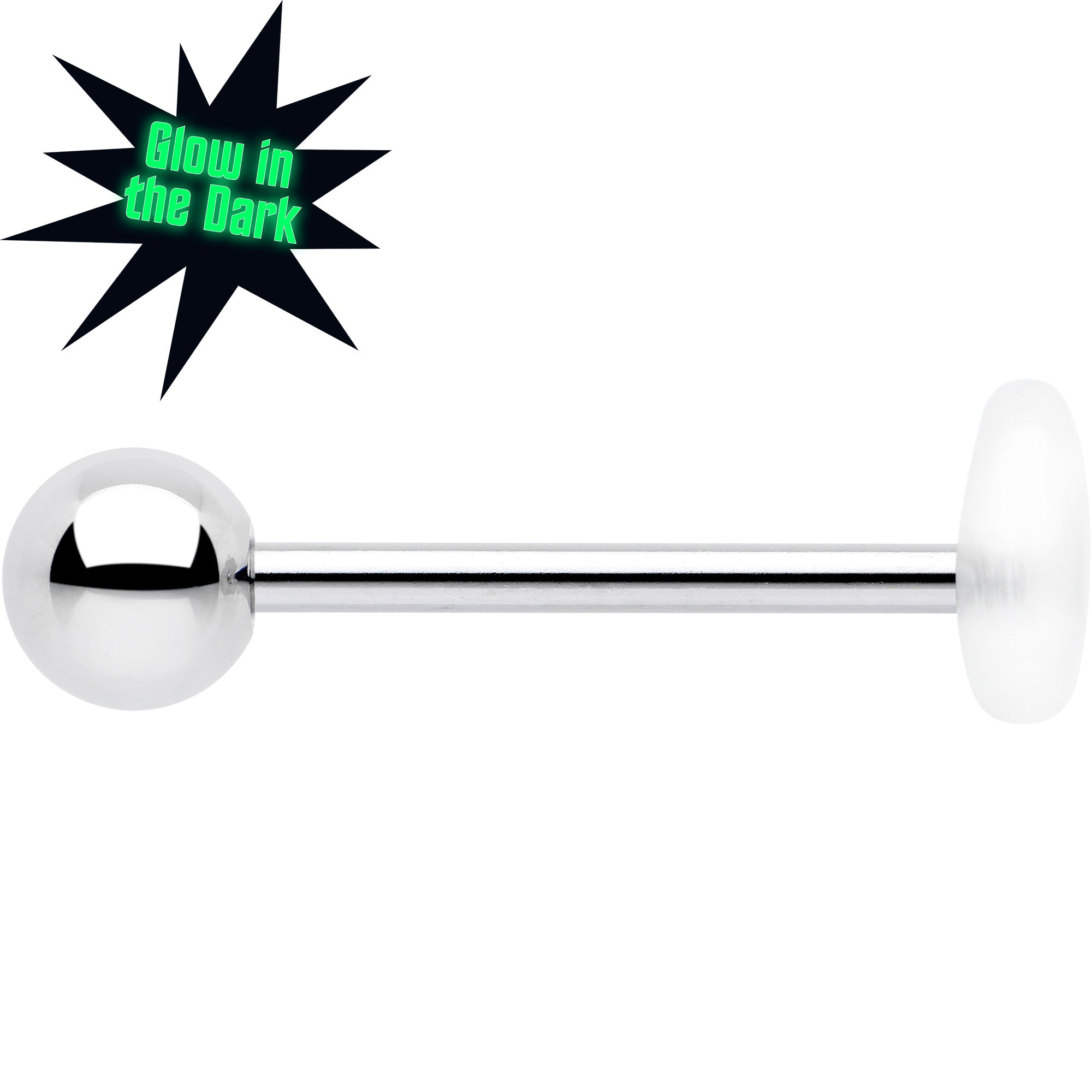 Glow in the dark moon tongue piercing jewelry