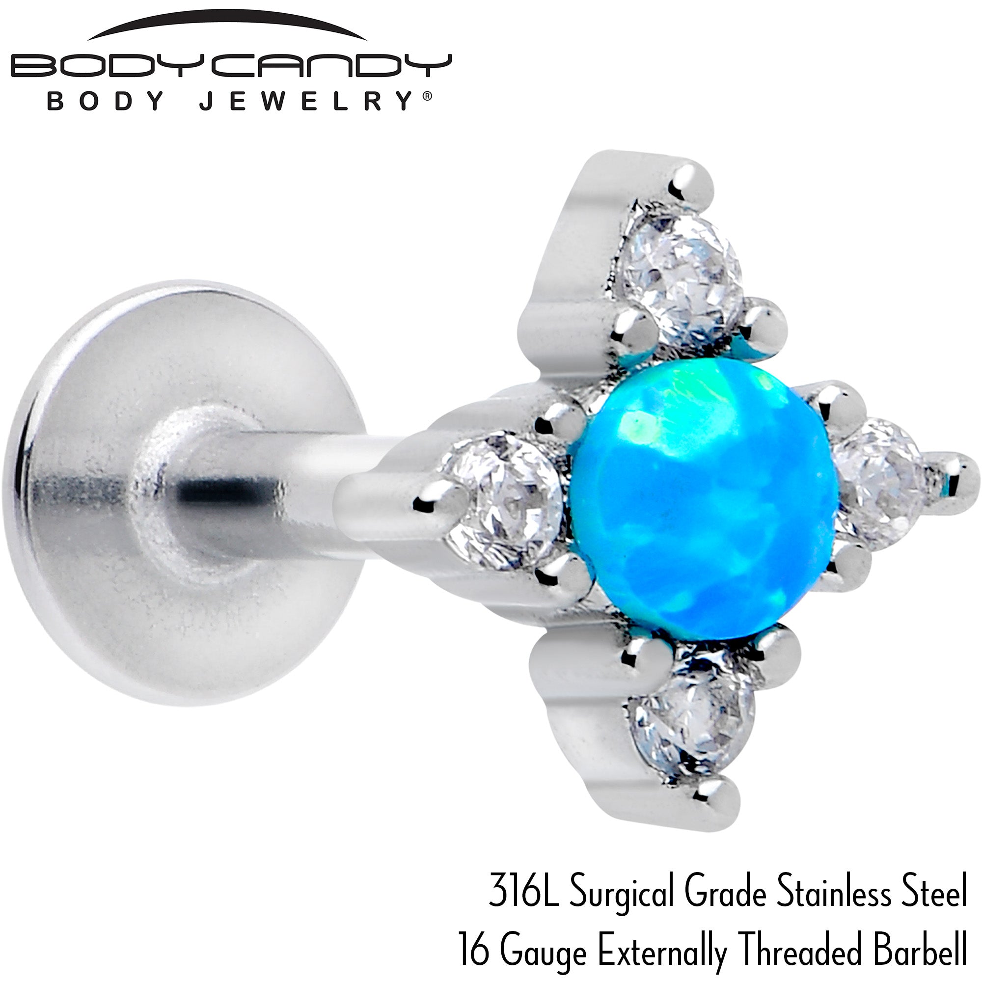 1/4 Blue Rhombus Star Flatback Stud