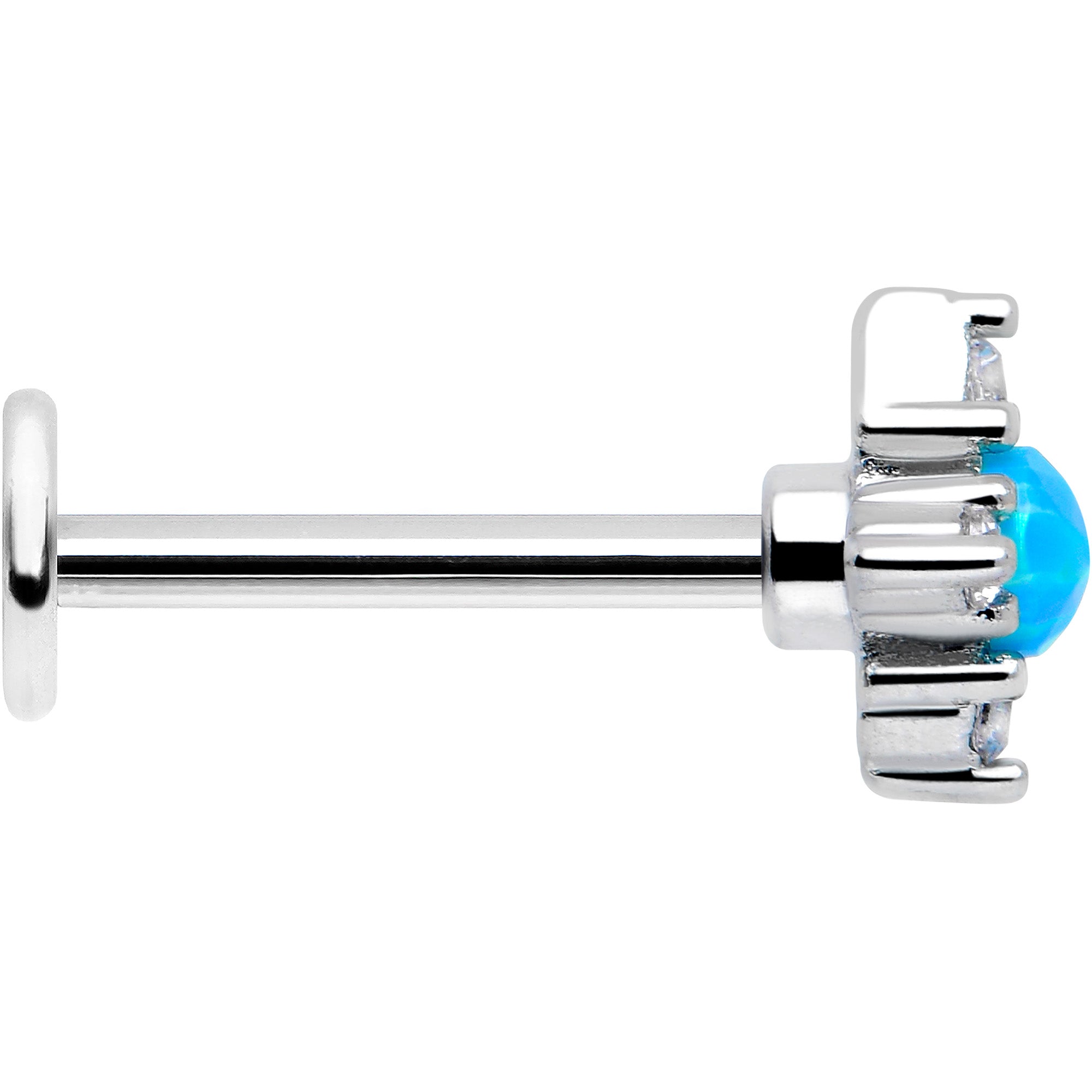 Blue Synthetic Opal 16 Gauge Rhombus Star Flatback Stud 5/16