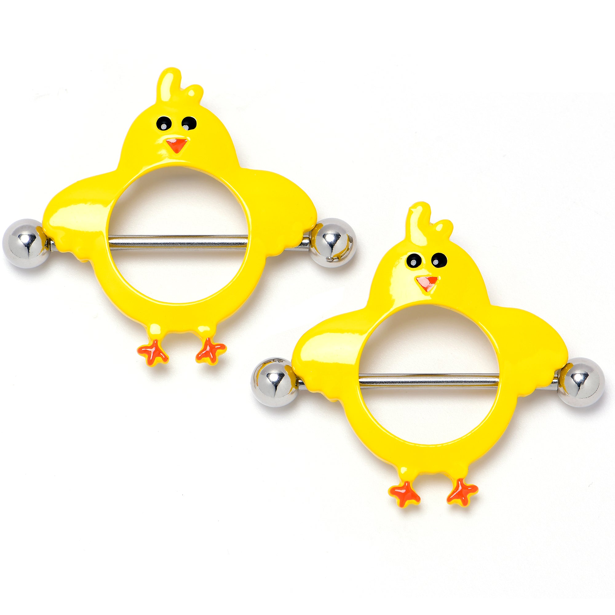 14 Gauge 9/16 Little Yellow Chicks Nipple Shield Set