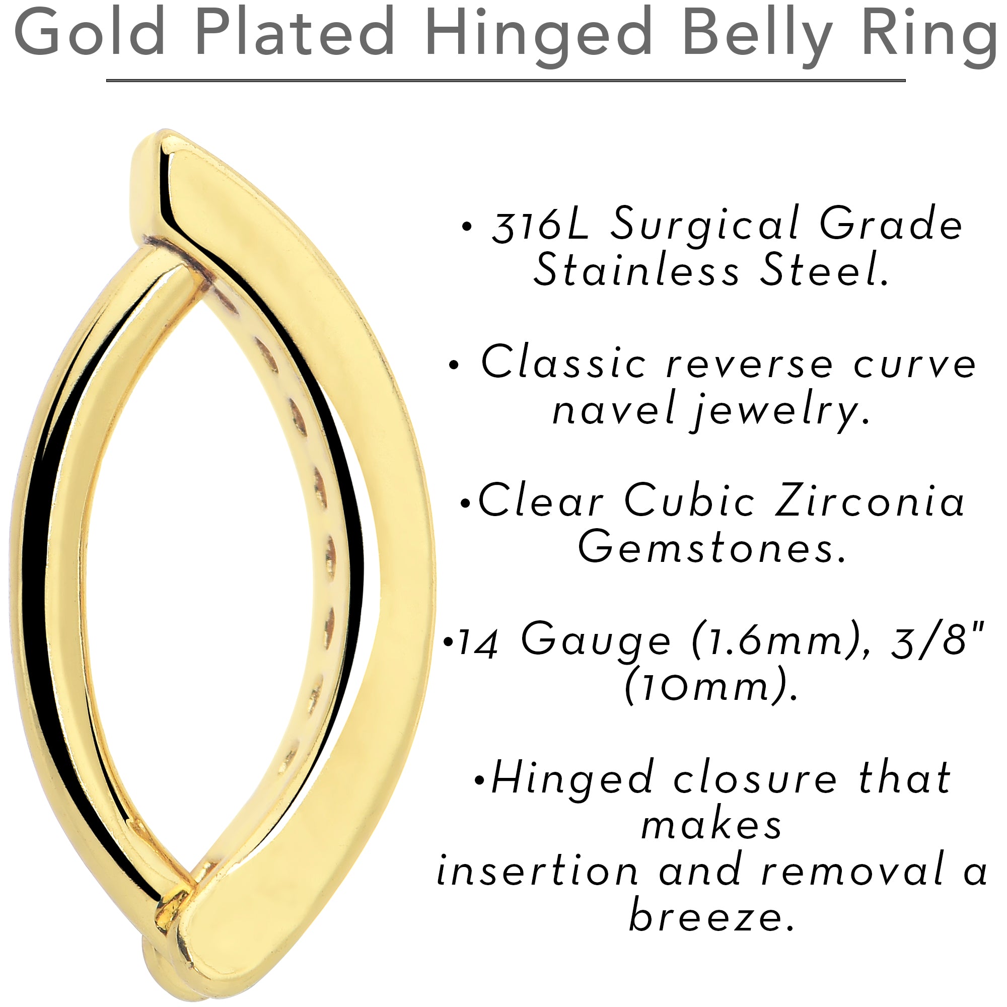 Paved Row Perfection Hinged Hoop Belly Ring
