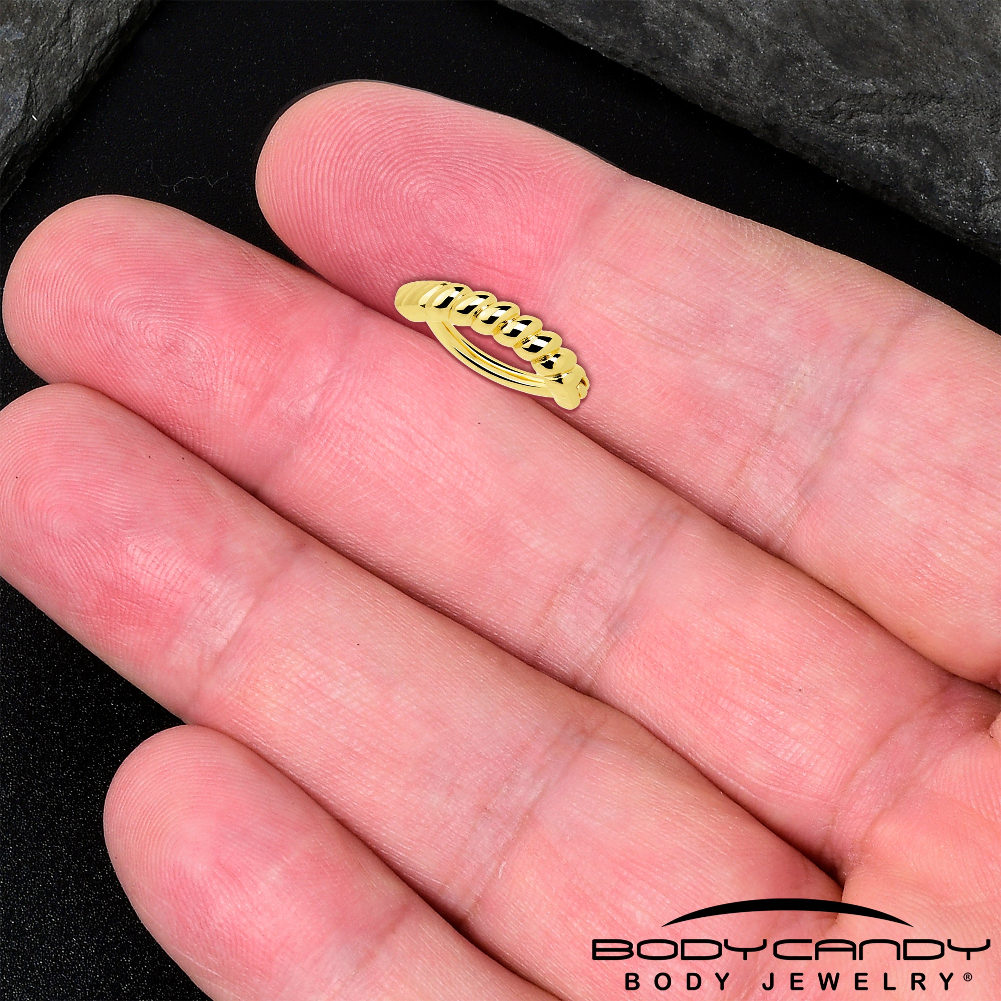hinged hoop belly ring in gold tone