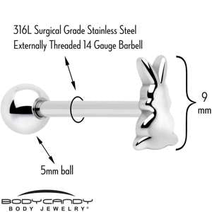 Easter Bunny Tongue Barbell Piercing