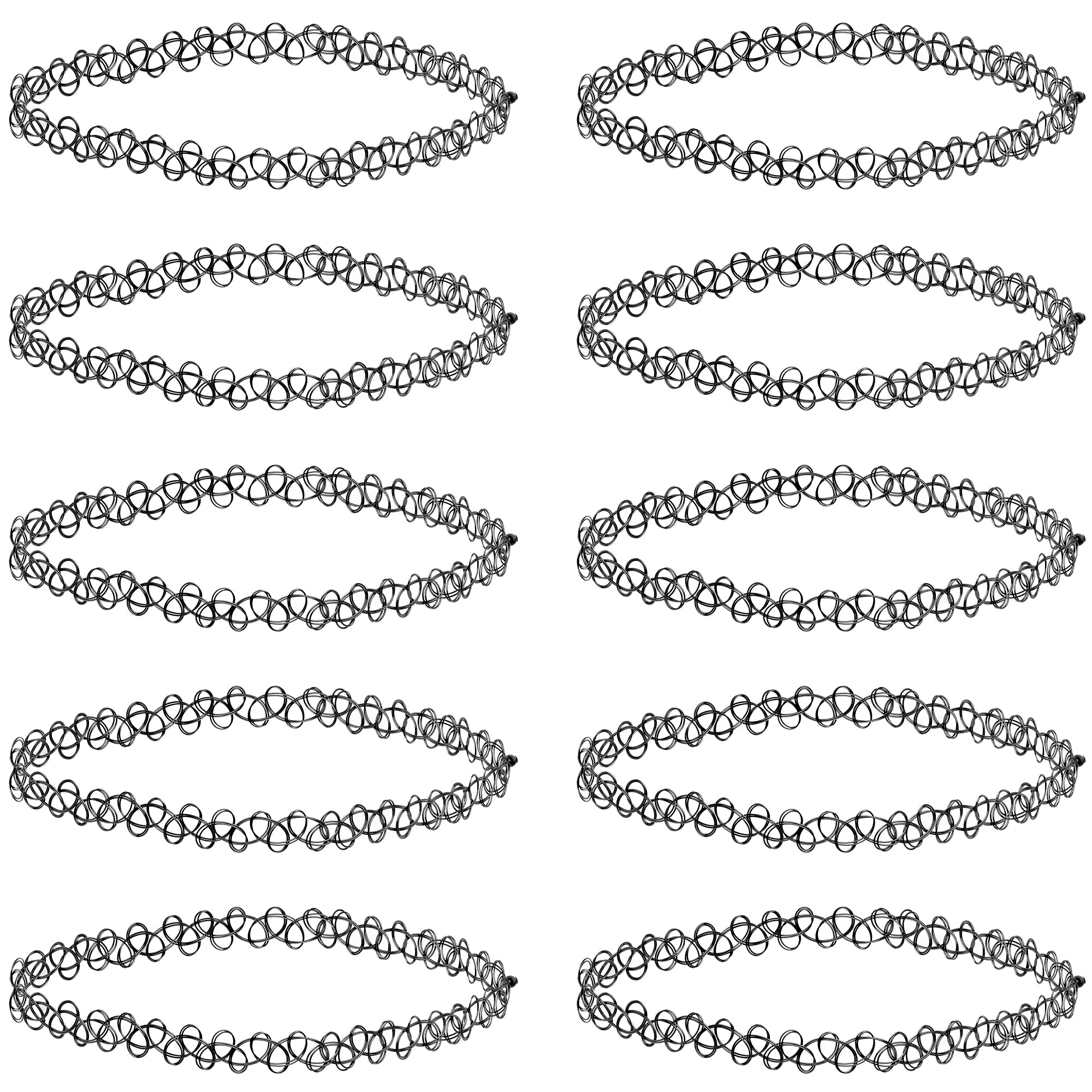 retro tattoo choker necklace set of 10