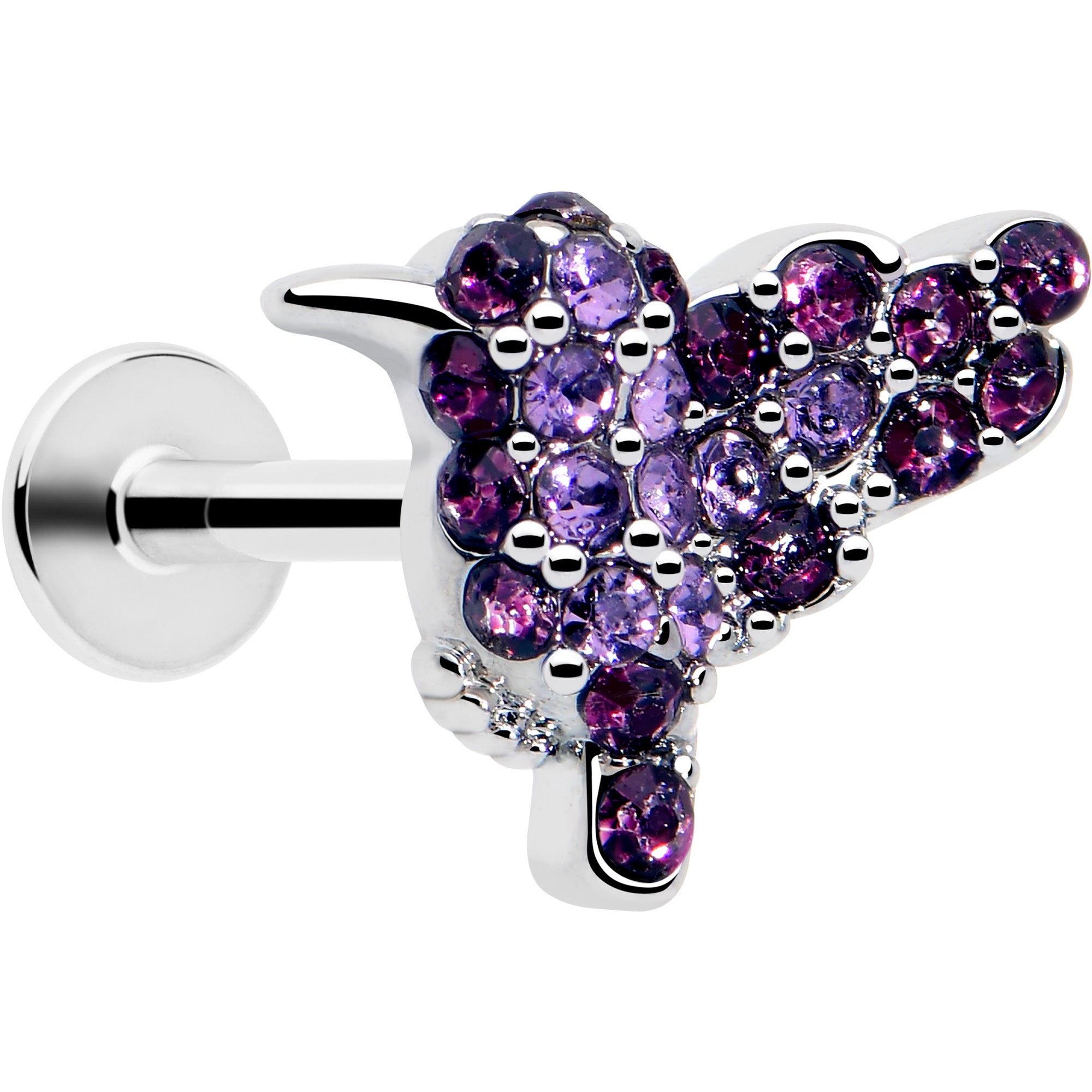 16g purple gem hummingbird cartilage labret