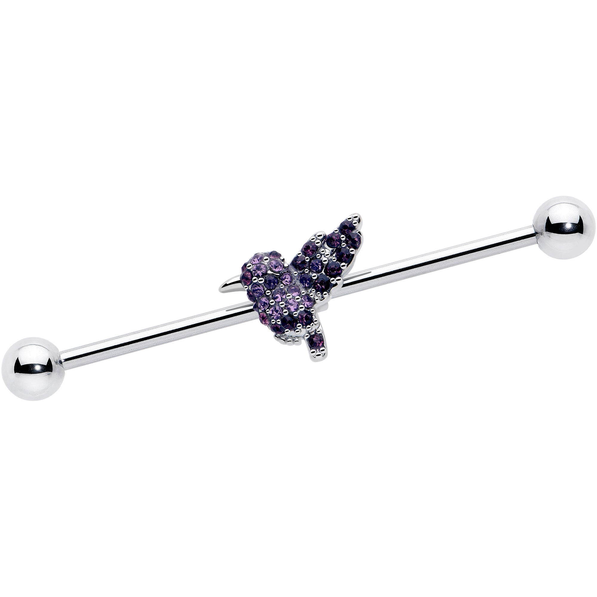 14g purple gem hummingbird industrial barbell
