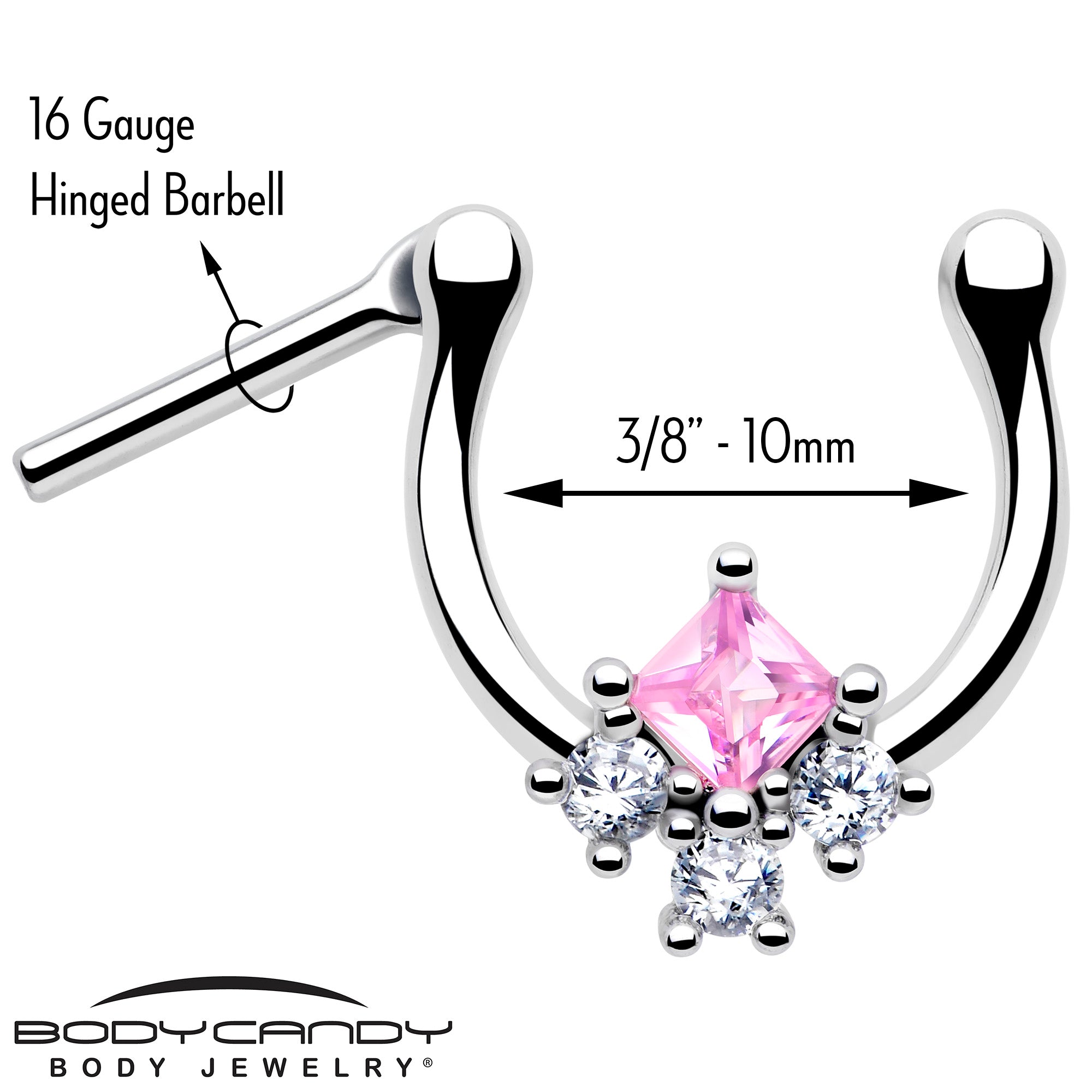 Pink rhombus riot clicker for cartilage piercing