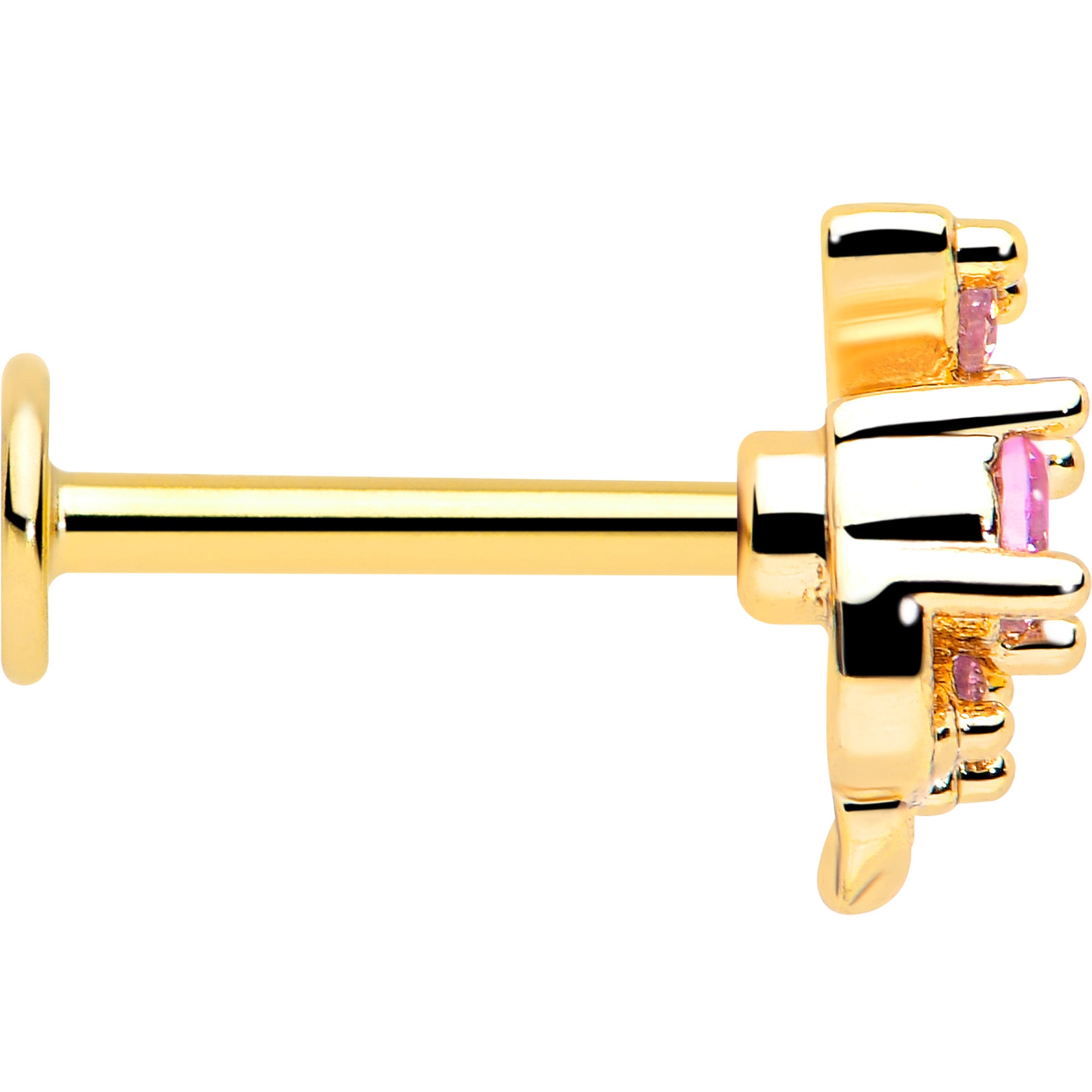 Gold tone twining vine flat back stud