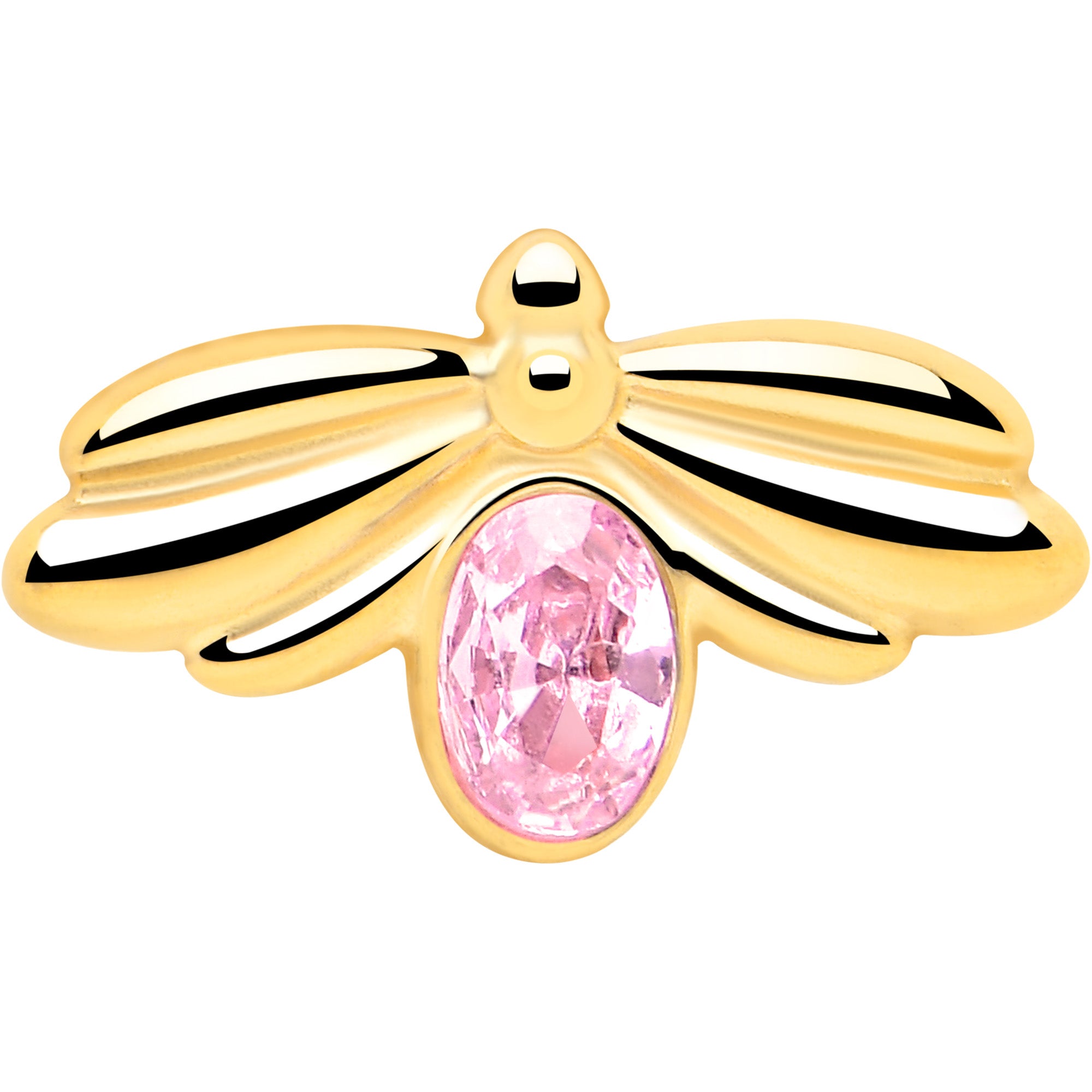 gold tone beauty bug tongue piercing jewelry