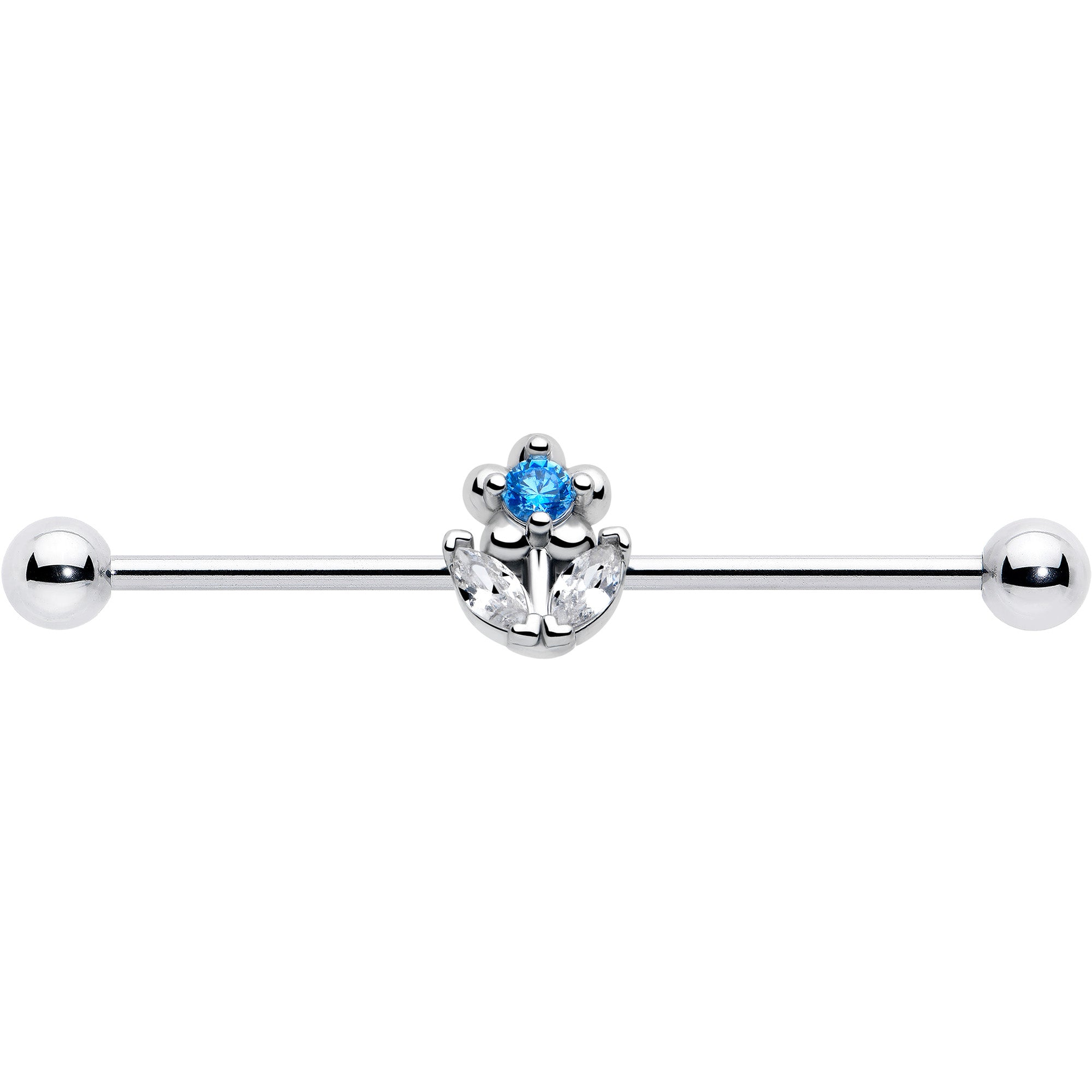 14g 38mm industrial piercing flower design