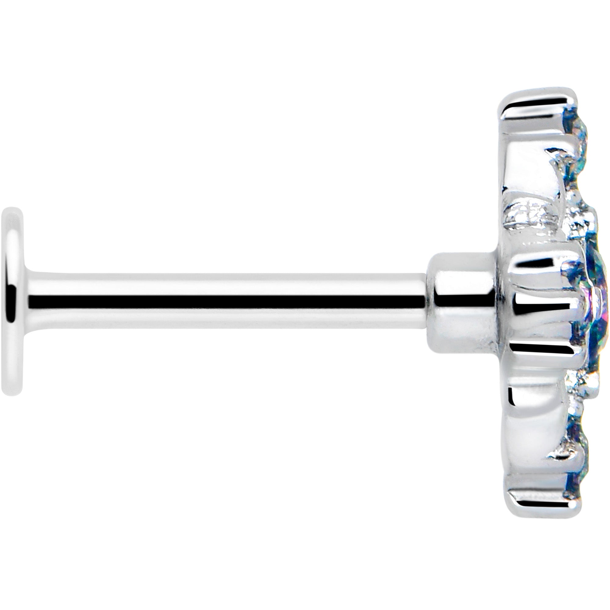 colorful CZ cross Monroe lip ring