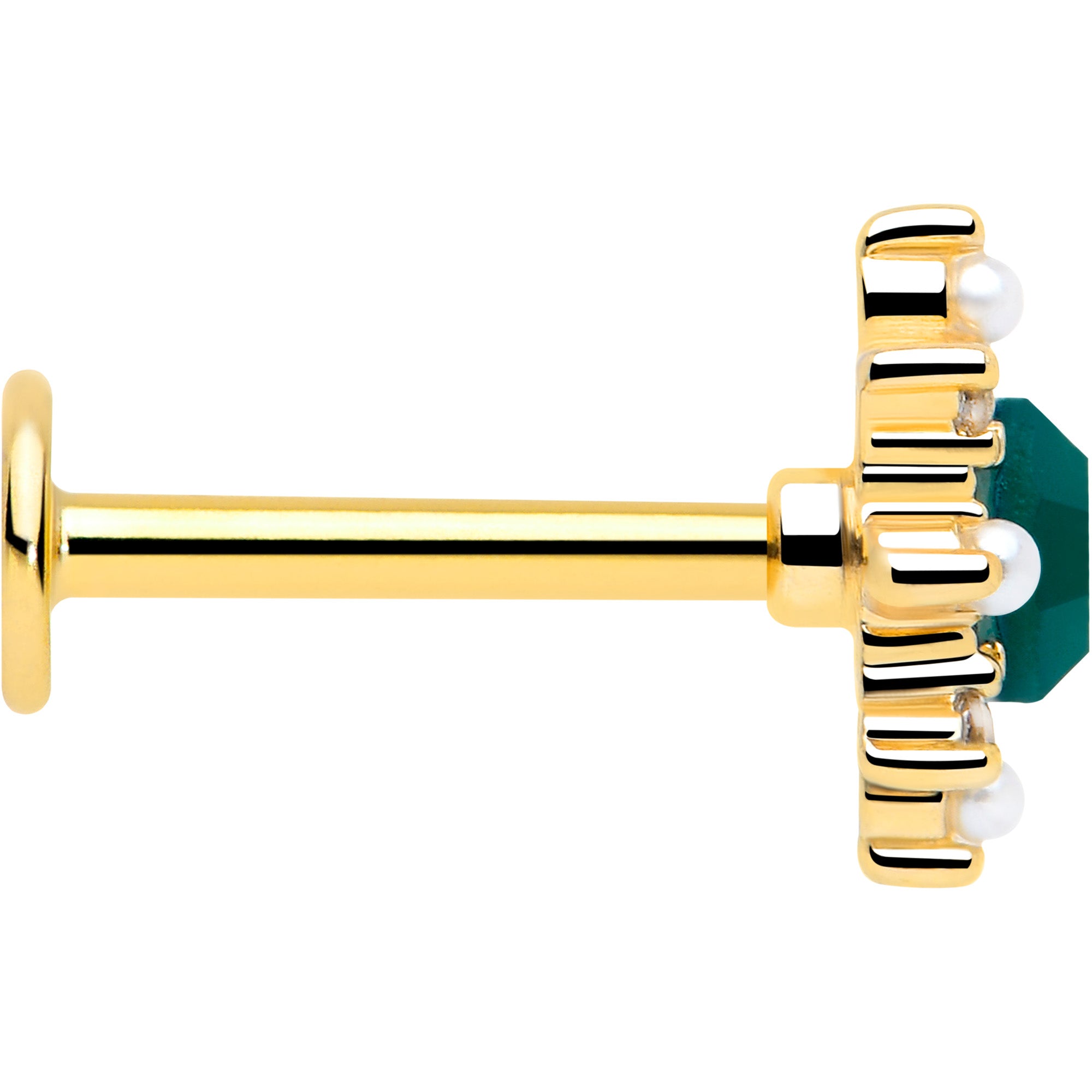 green cz gem gold tone monroe stud