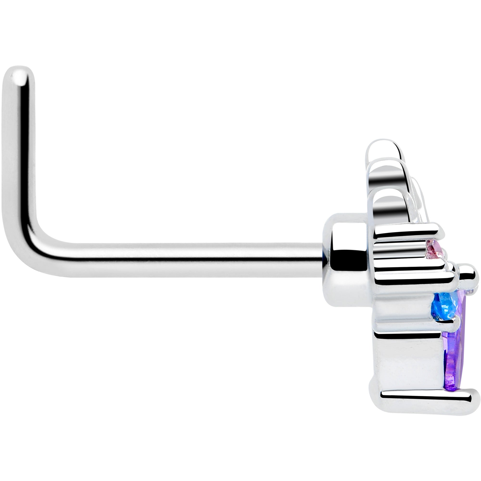 lotus flower purple gem nose ring