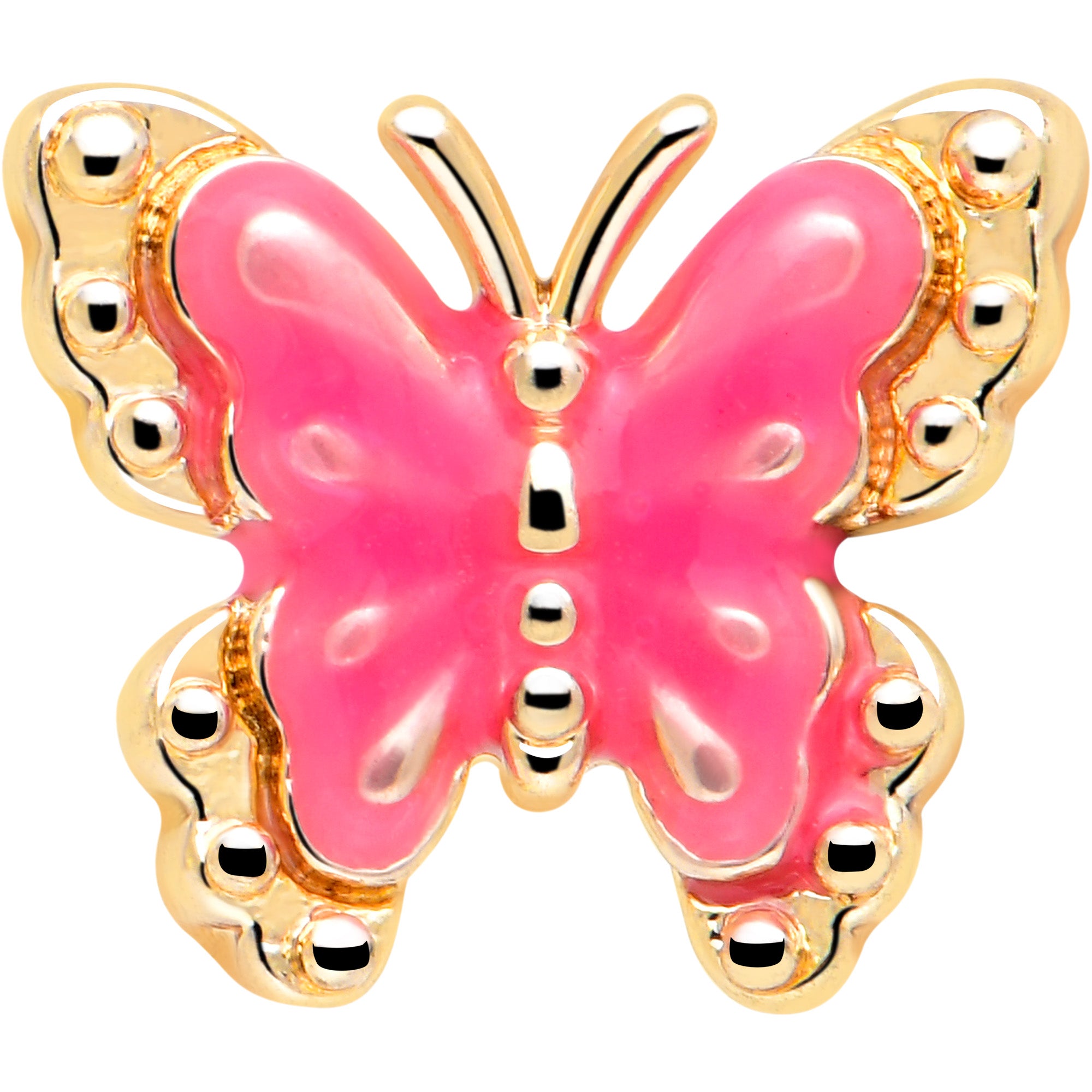 pink splash butterfly tragus piercing jewelry