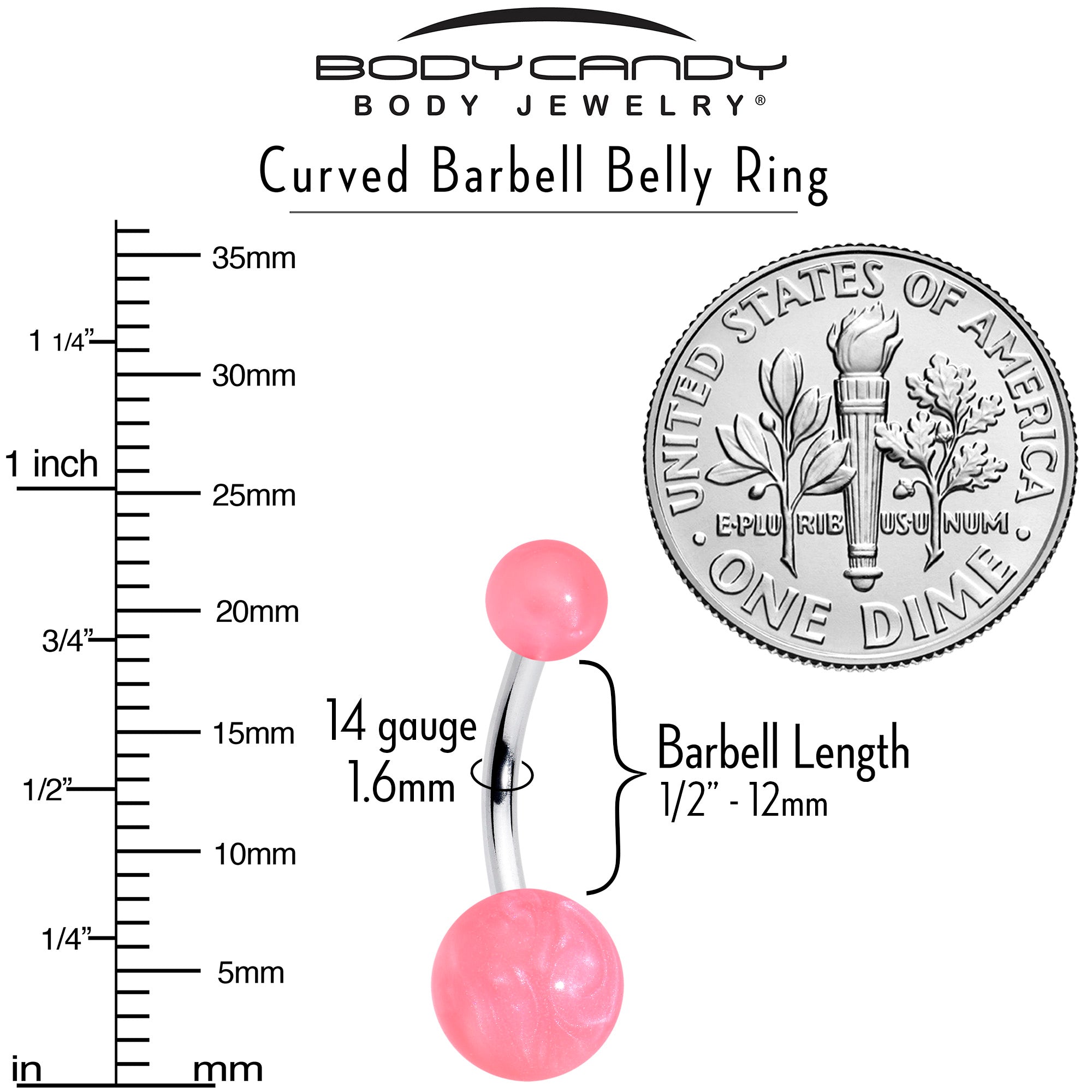 pink acrylic ends belly jewelry