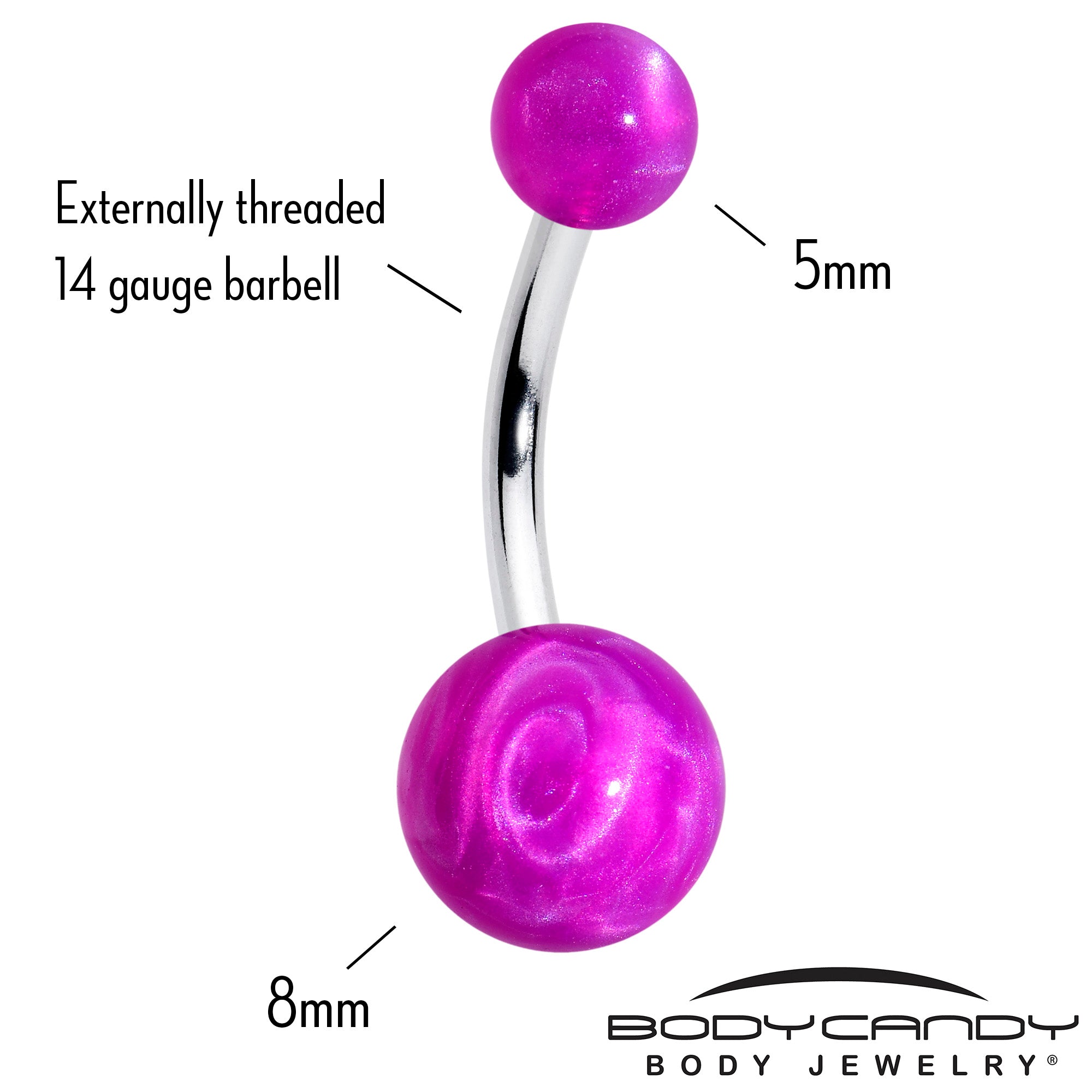 bright purple acrylic belly button ring