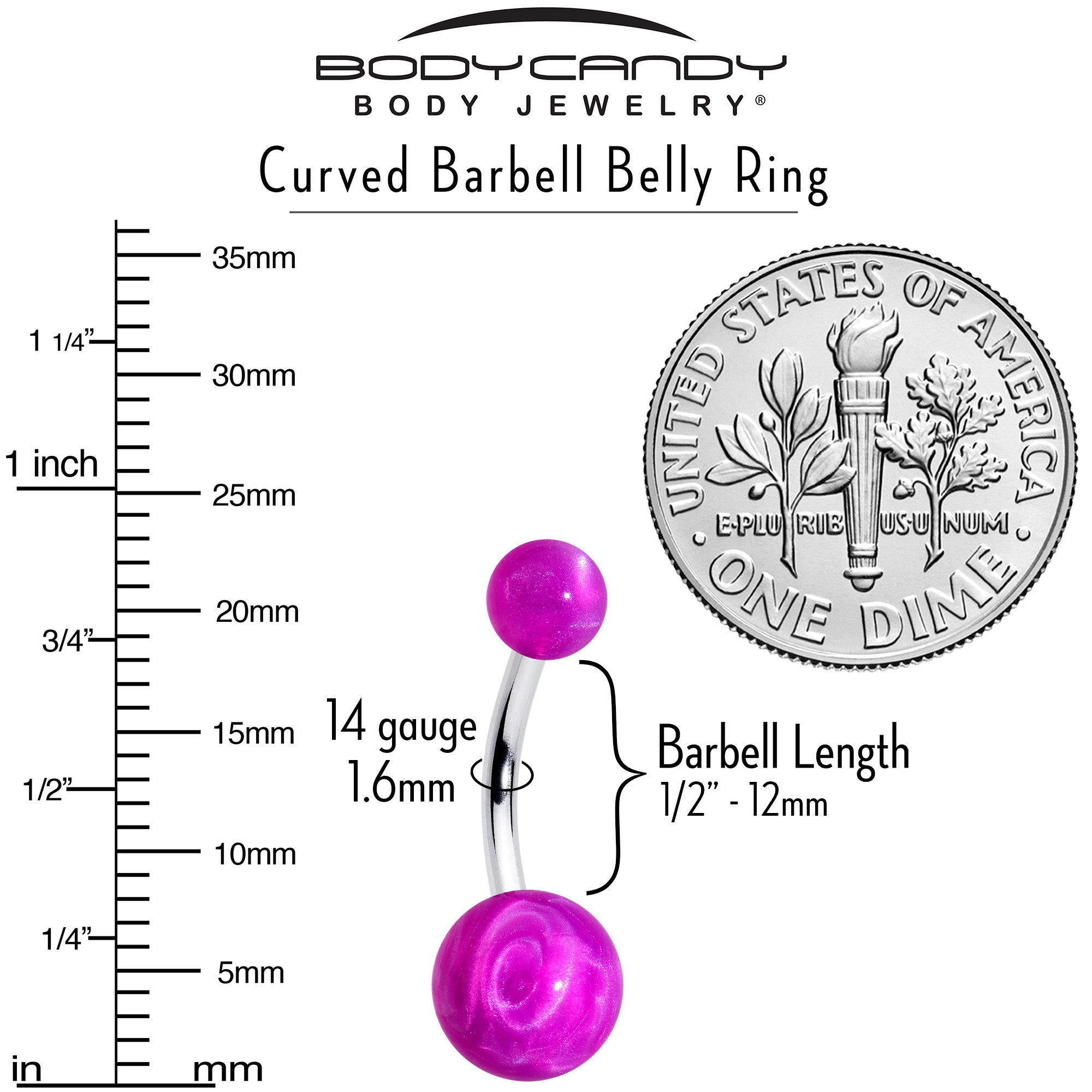 purple belly piercing curved barbell