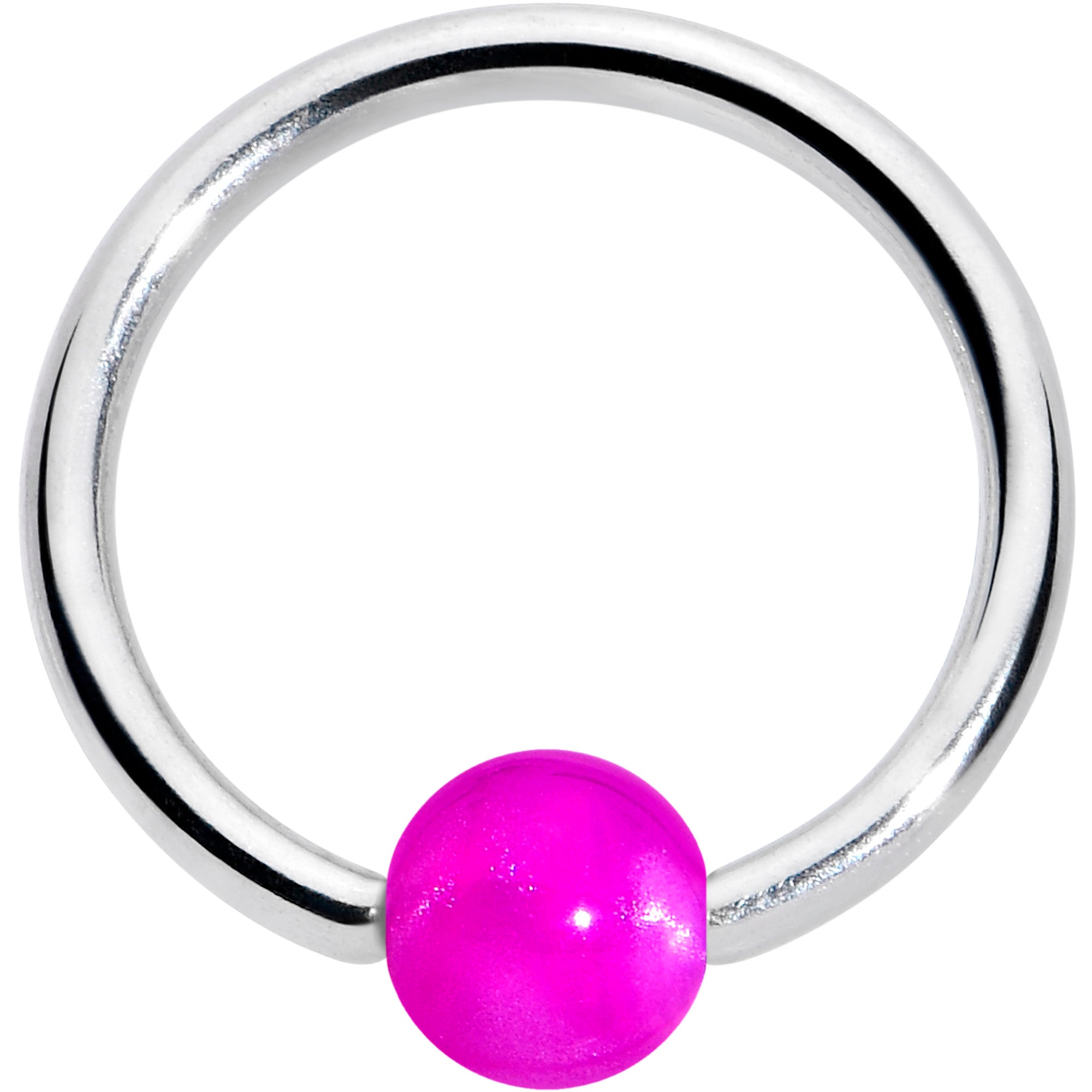 16G 3/8 Simple Opaque Purple Ball BCR Captive Bead Ring