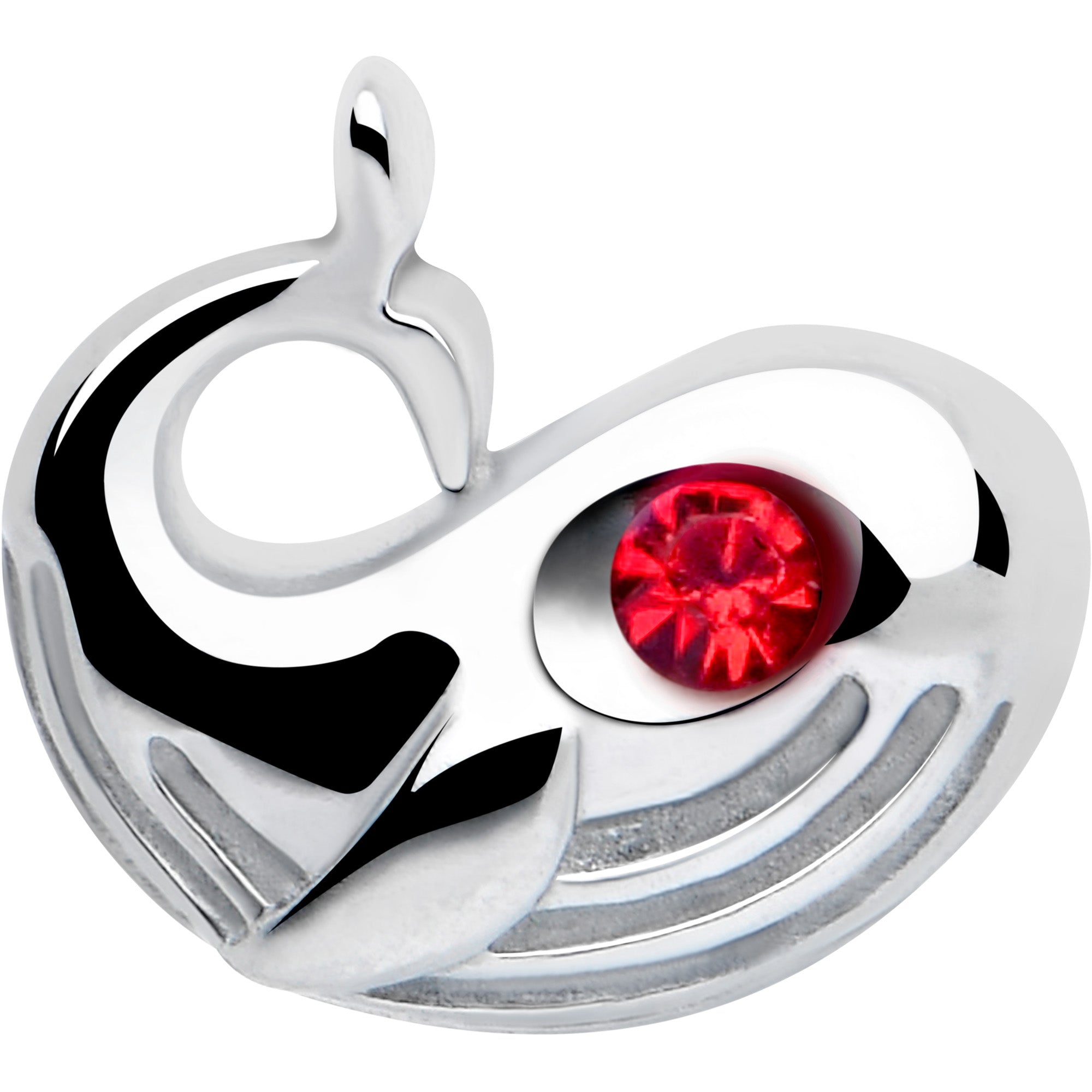 Whale design barbell tongue ring