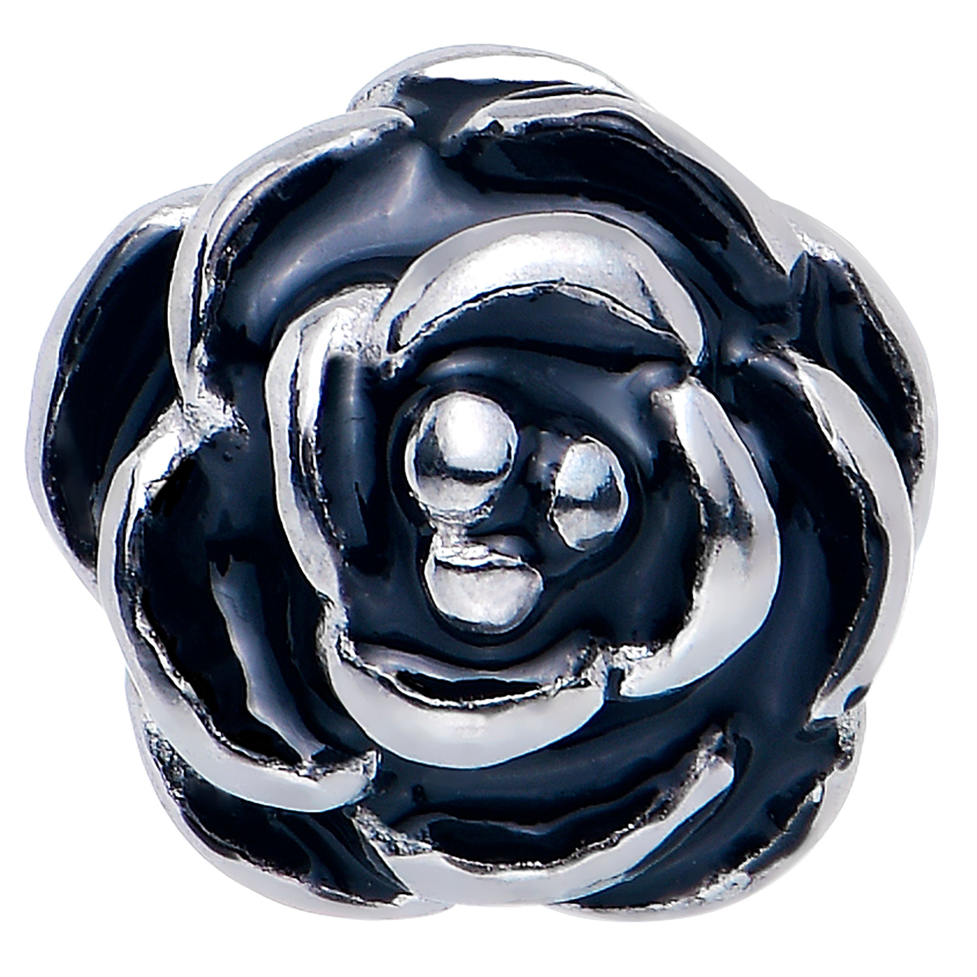 Flower Rose Barbell Tongue Ring Retro Style