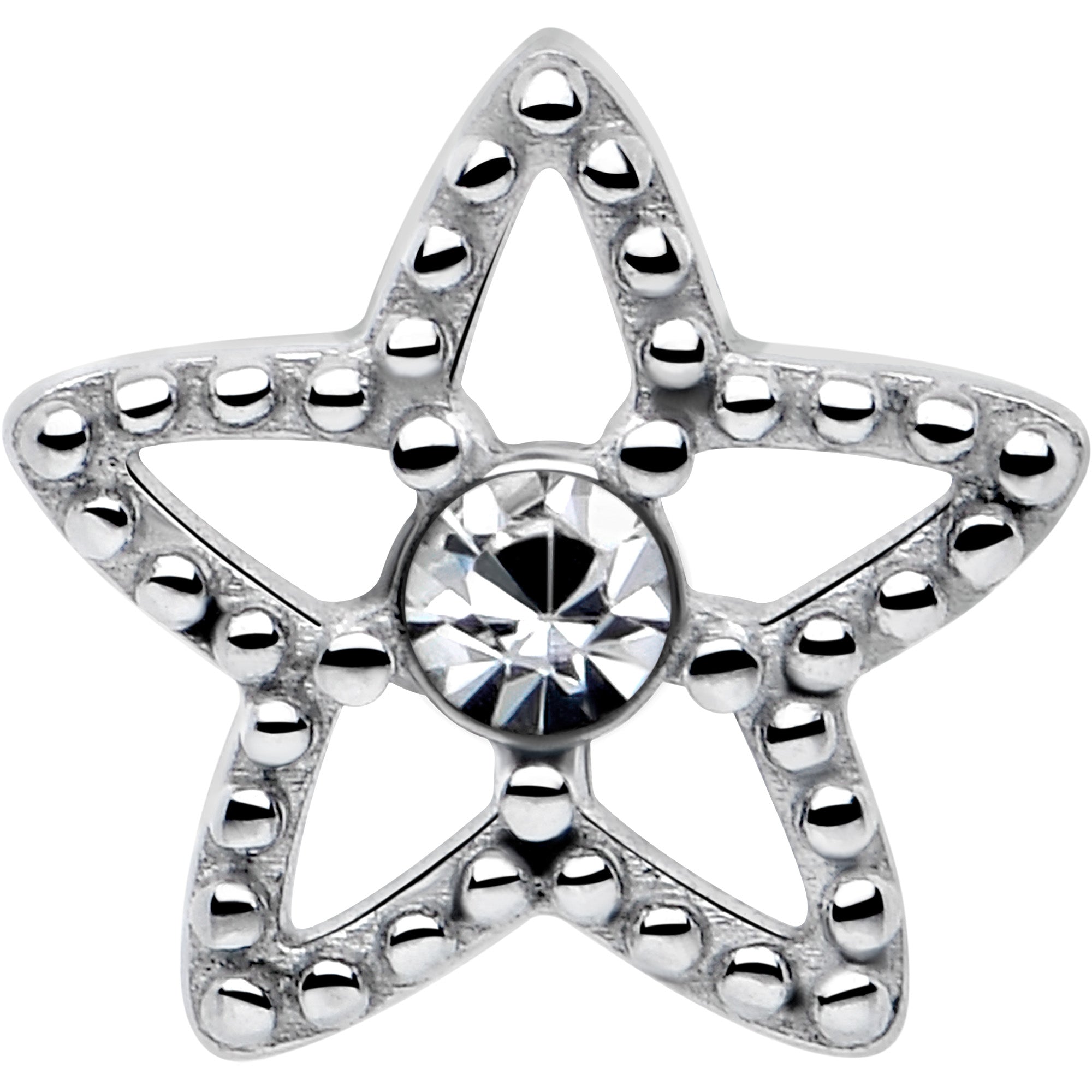 Star texture clear gem barbell for tongue