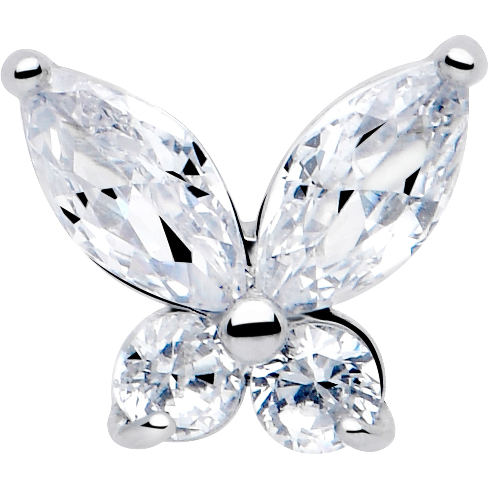 Open wing butterfly barbell tongue jewelry