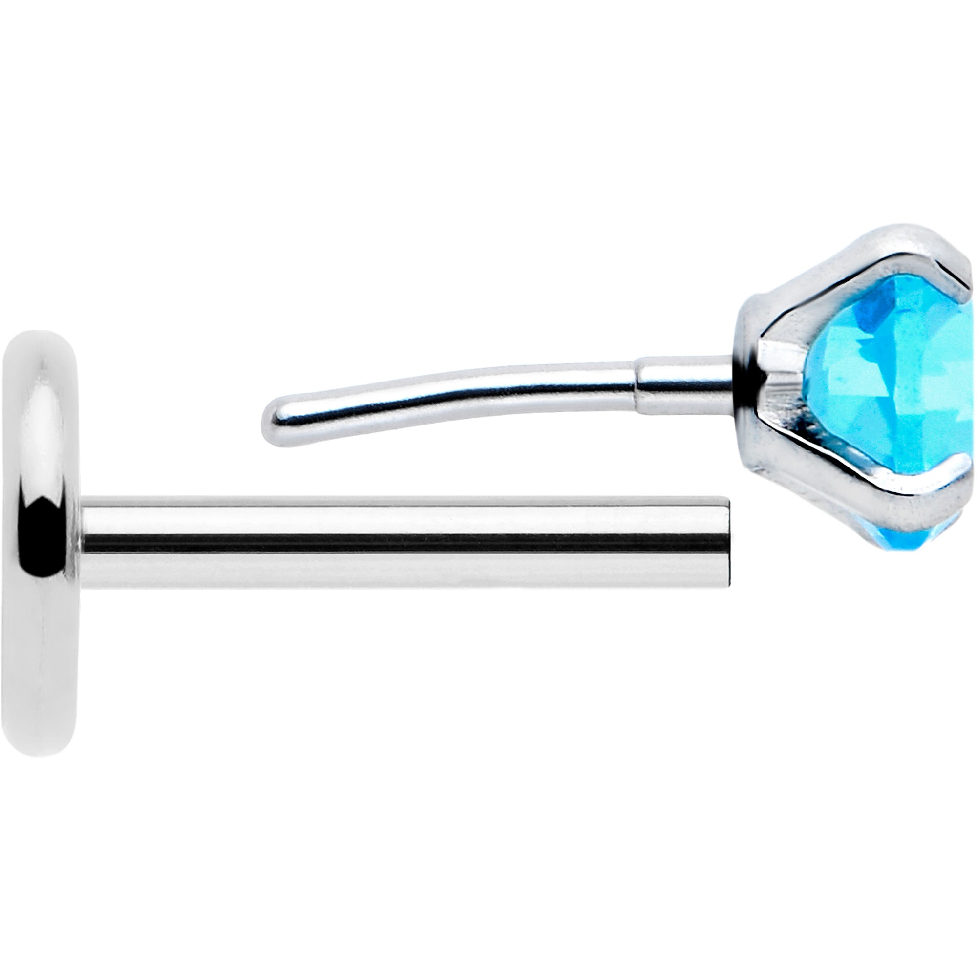 3mm CZ Gem Flat Back Earrings Pair