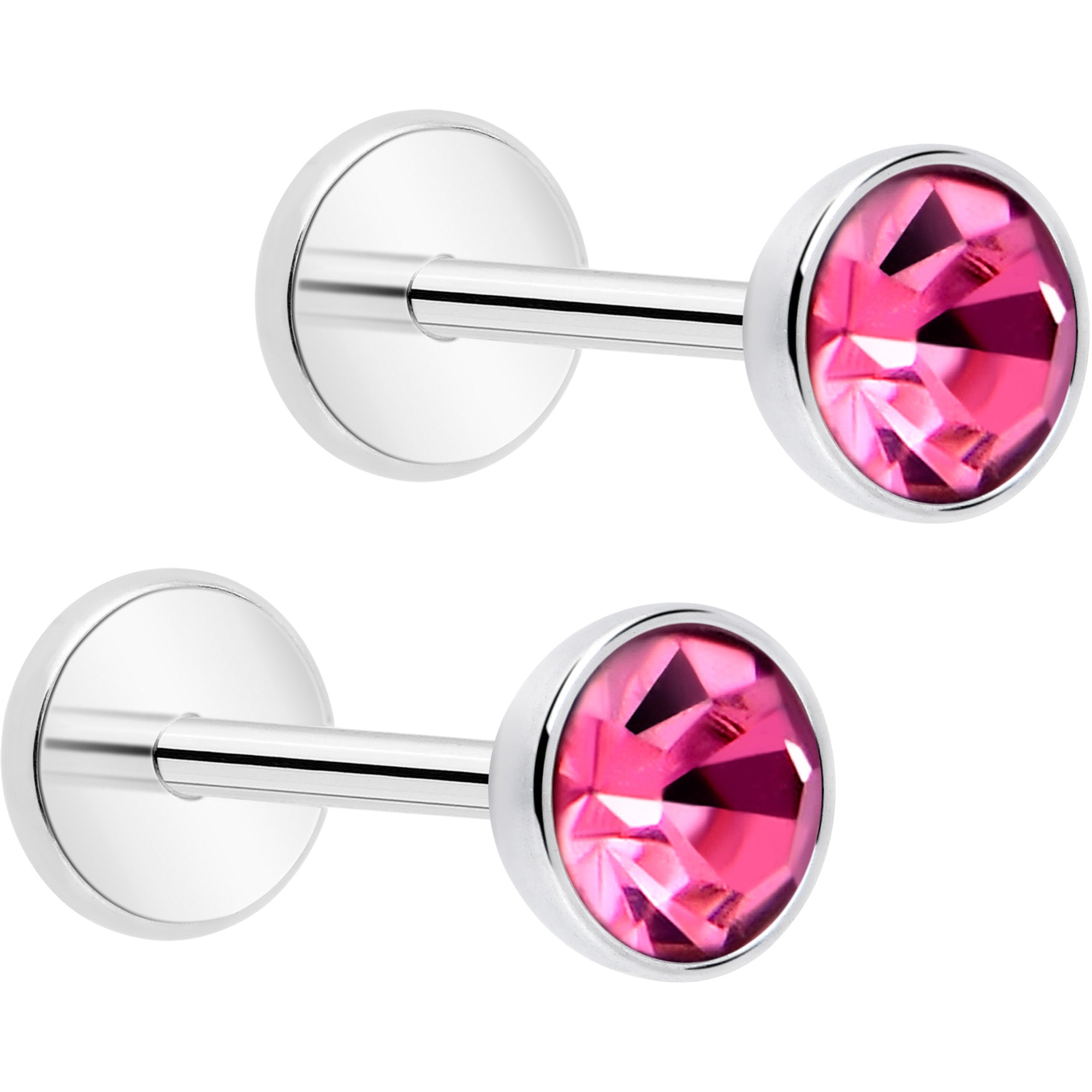 4mm CZ Gem Round Flat Back Stud Earrings - 1 Pair