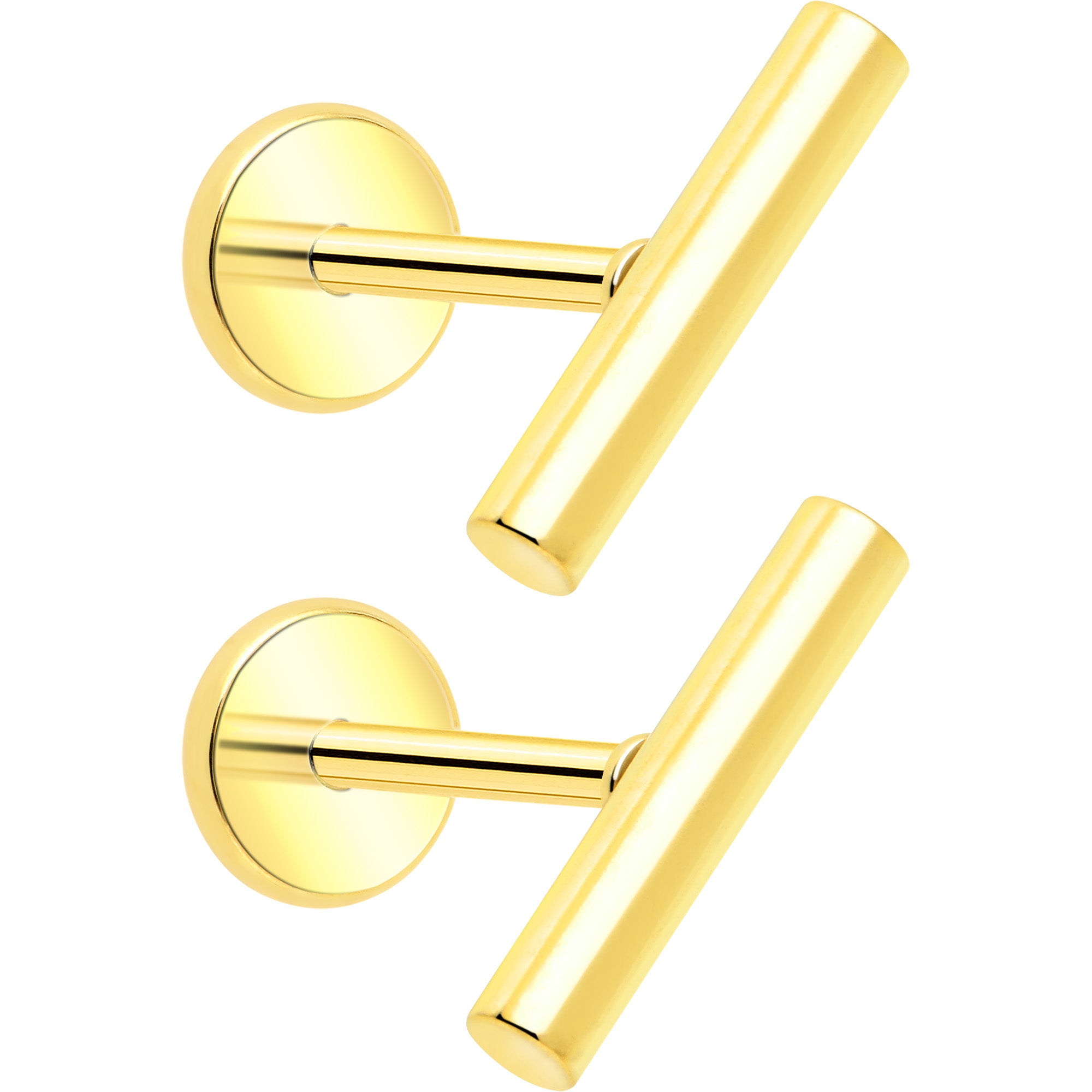 316L Surgical Steel Straight Barbell Stud Earrings Pair